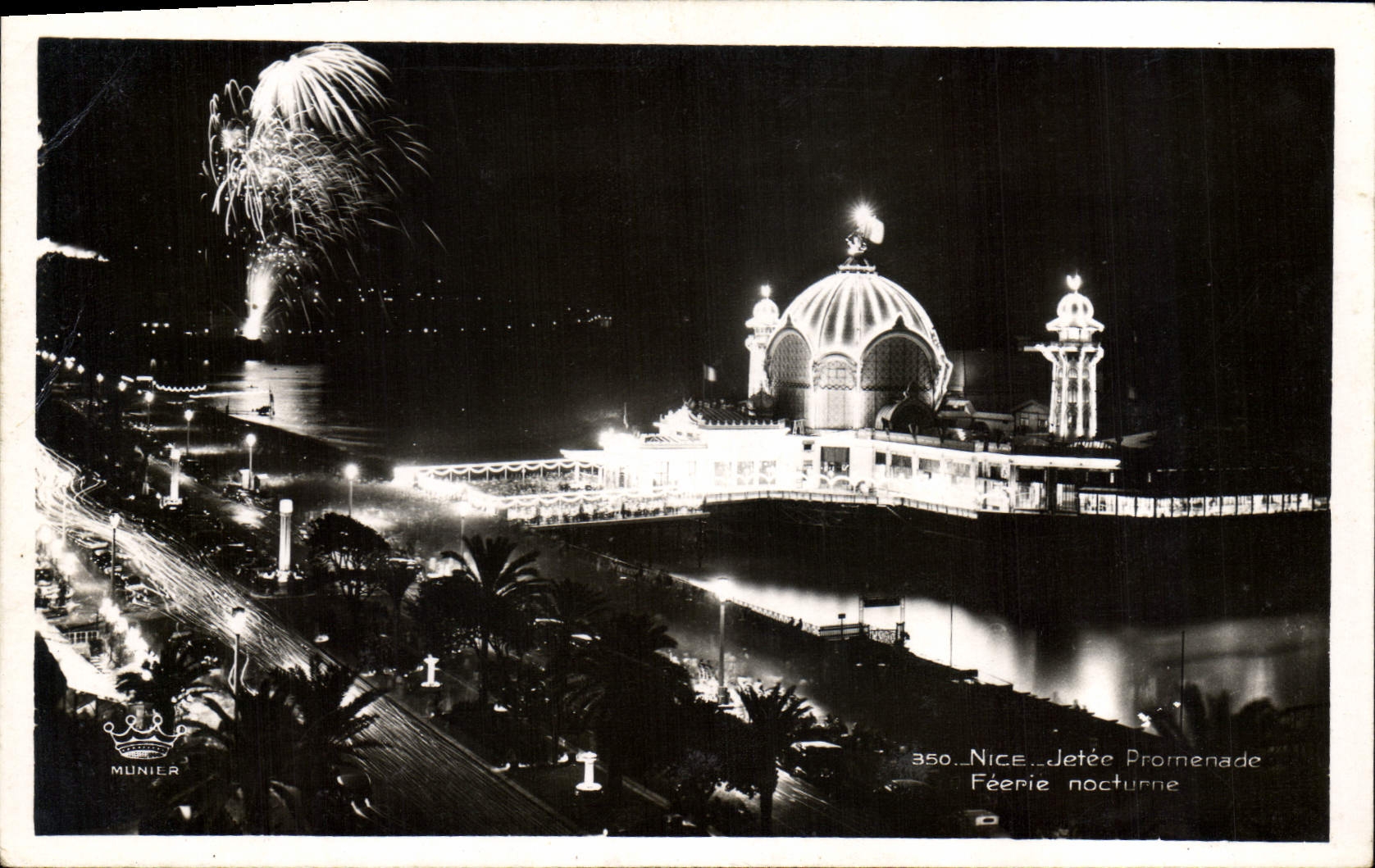 CPA Nice Jetee Promenade Feerie Nocturne