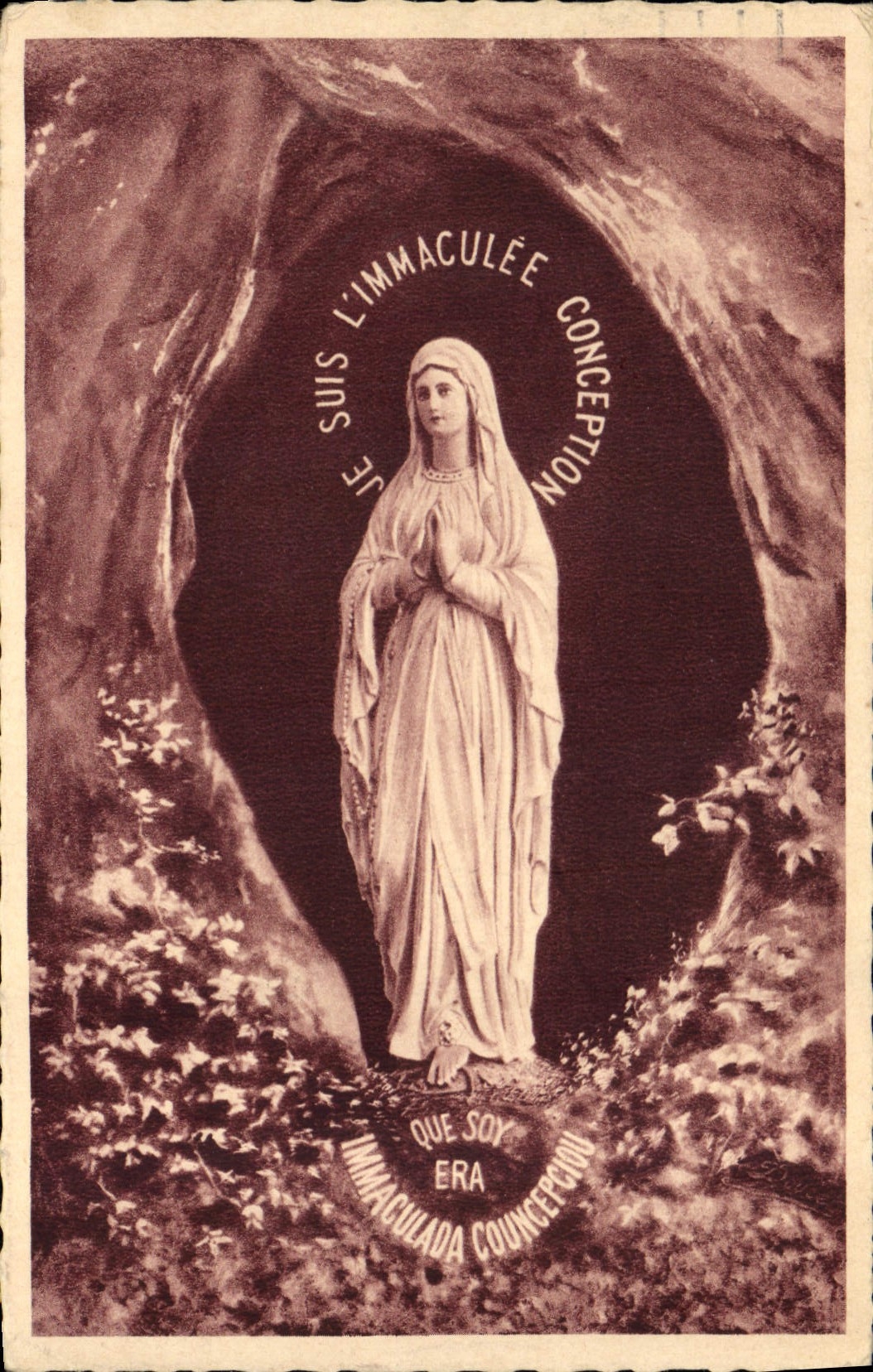 CPA Lourdes La Vierge de la Grotte 