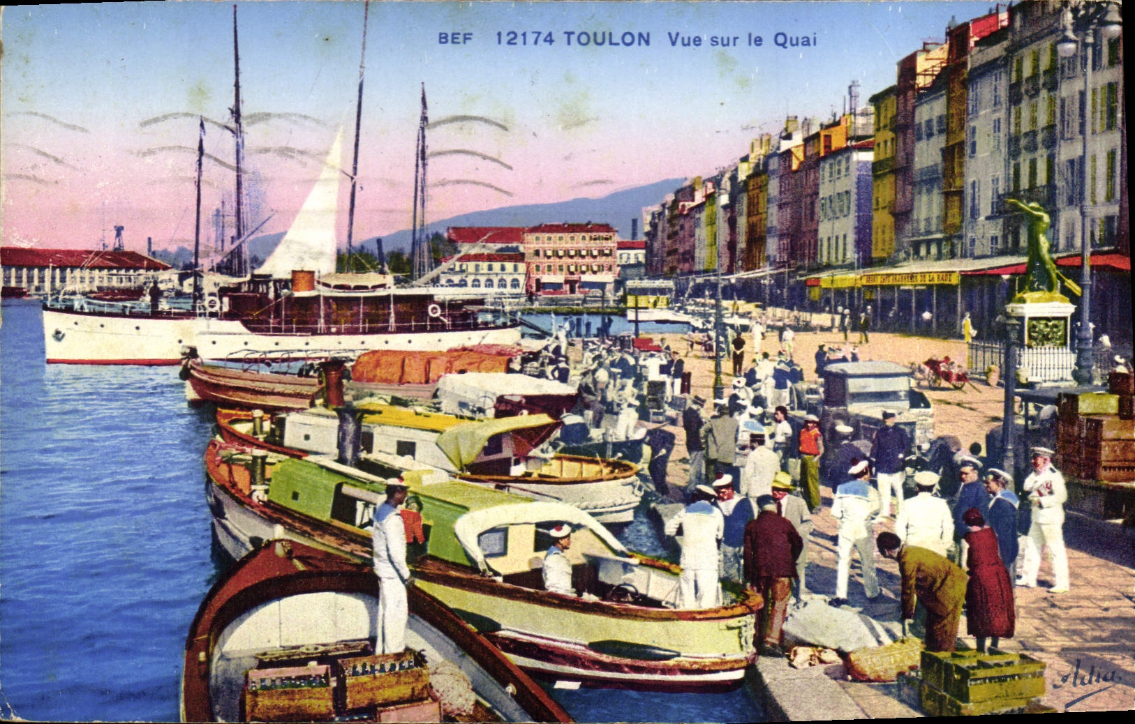 CPA Toulon Vue sur le Quai 