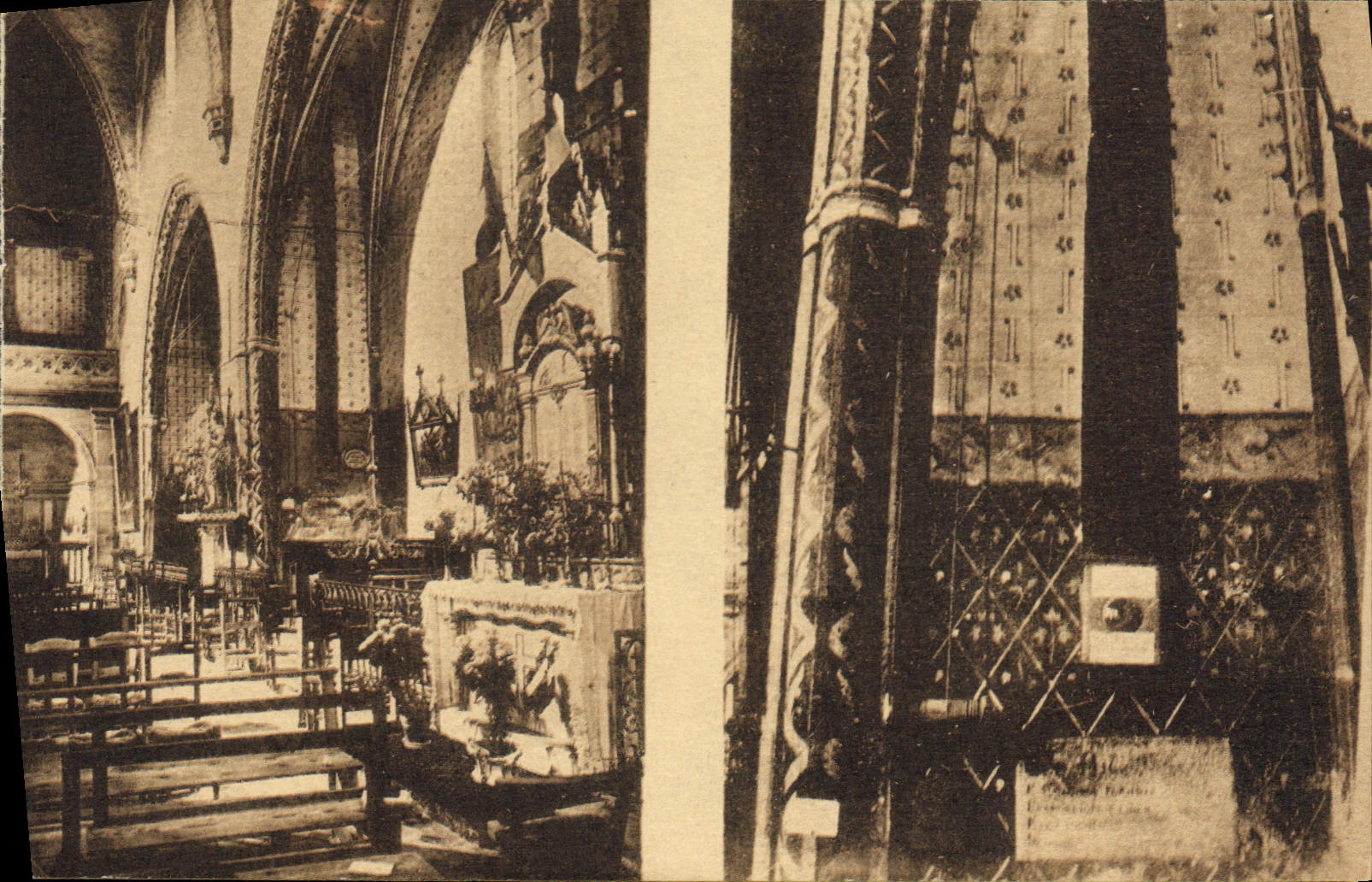 CPA Fanjeaux Chapelle de l'Eglise de Fanjeaux ou se conserve la Poutre du Miracle Bois de la Poutre 