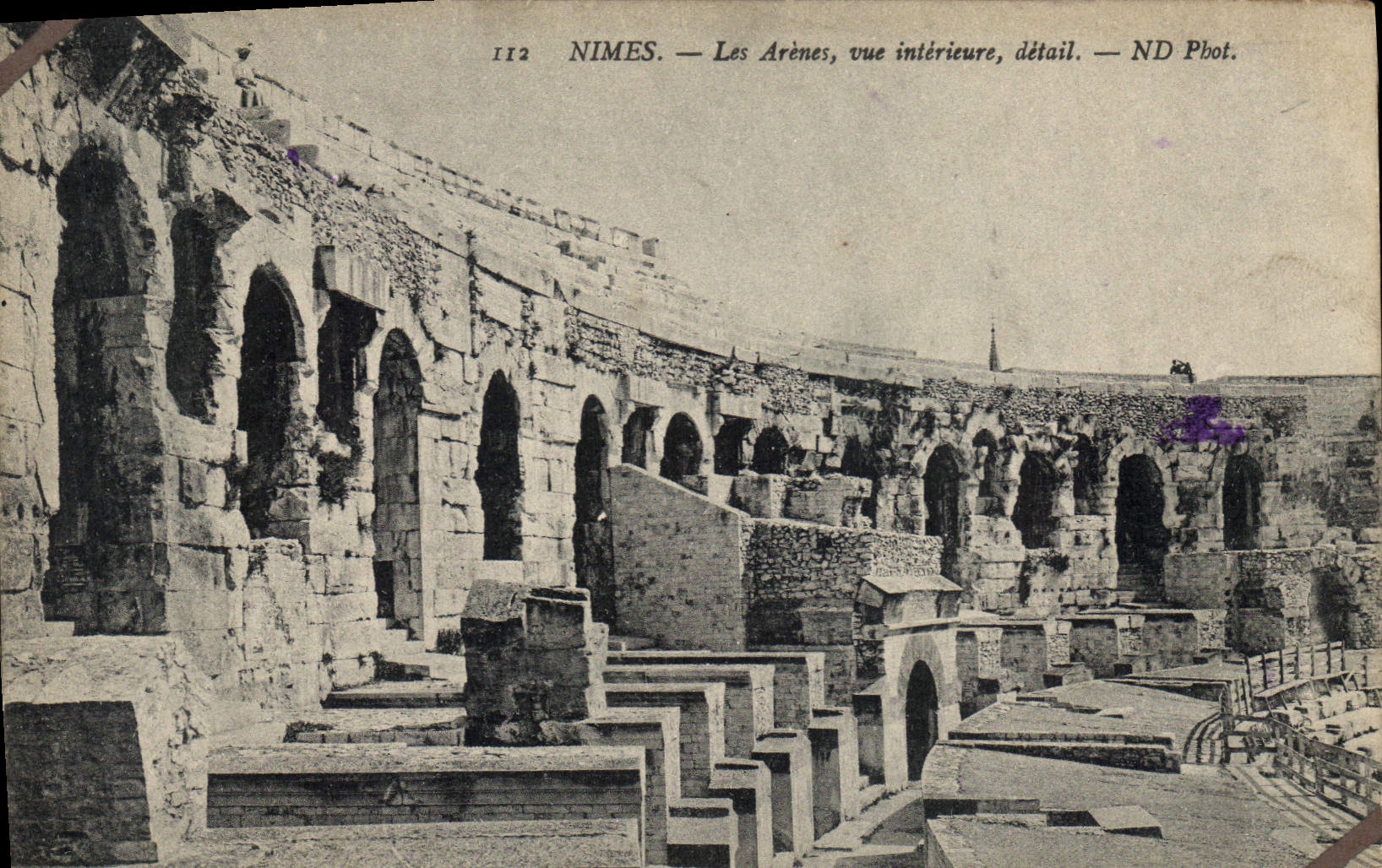 CPA Nimes les Arenes vue interieure detail