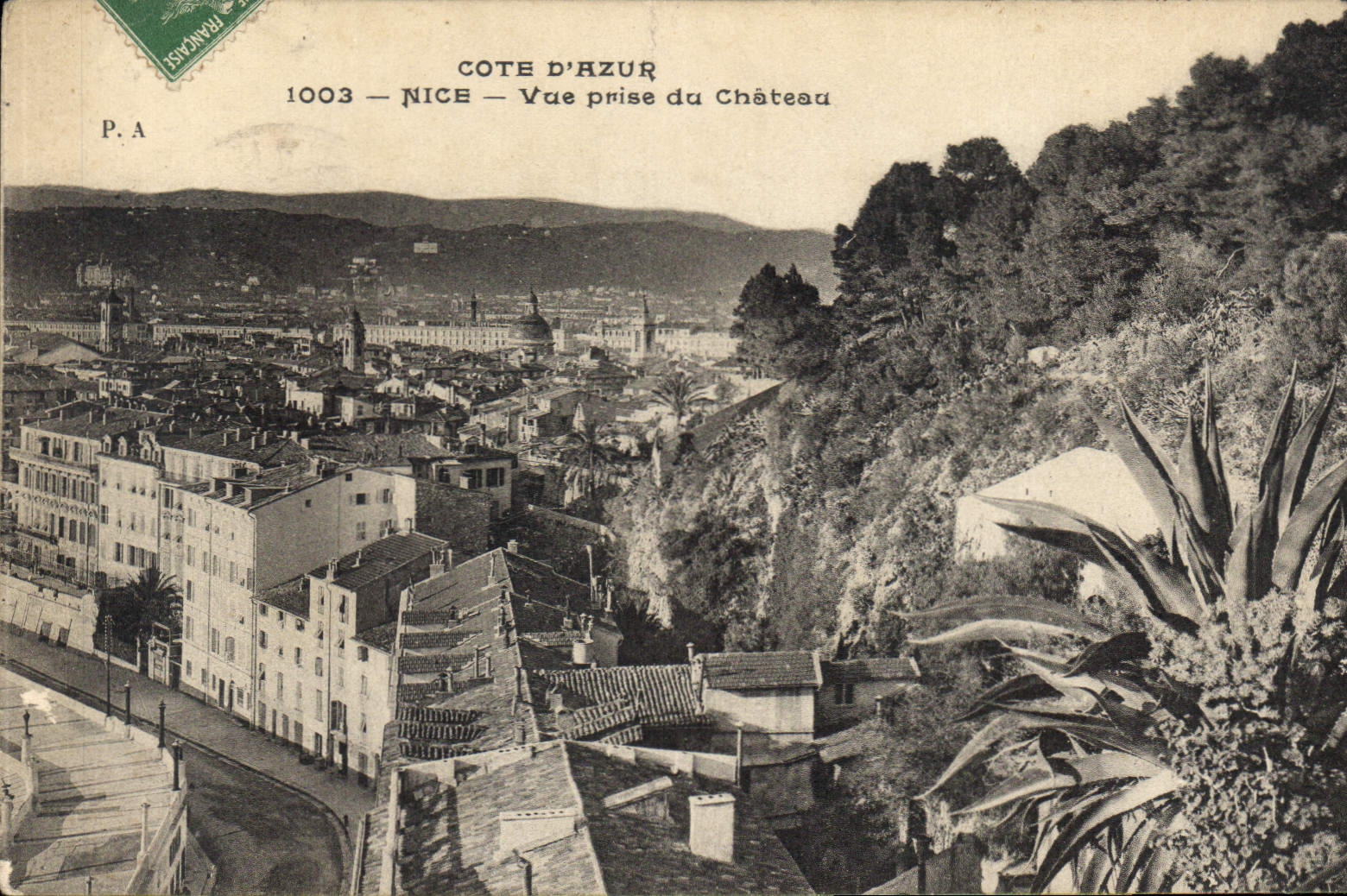 CPA Cote d'Azur Nice vue prise du Chateau 
