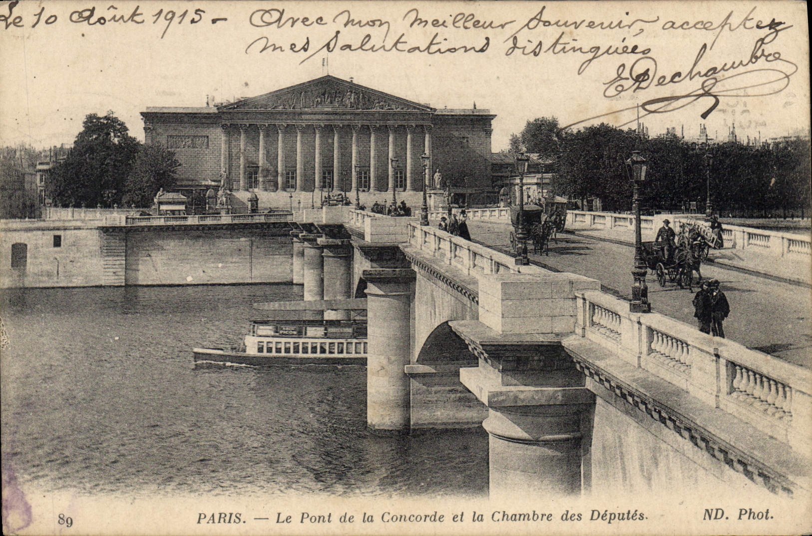CPA Paris le Pont de la Concorde et la Chambre des Deputes