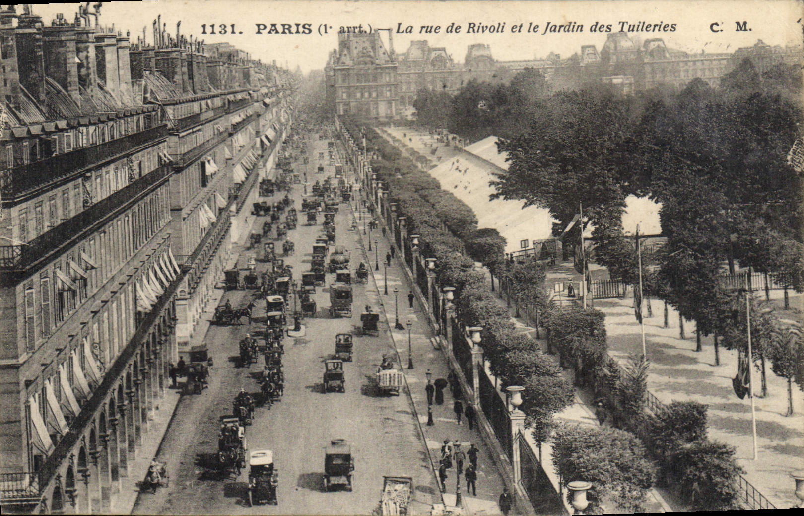 CPA Paris 1e arrt la Rue de Rivoli et le Jardin des Tuileries 