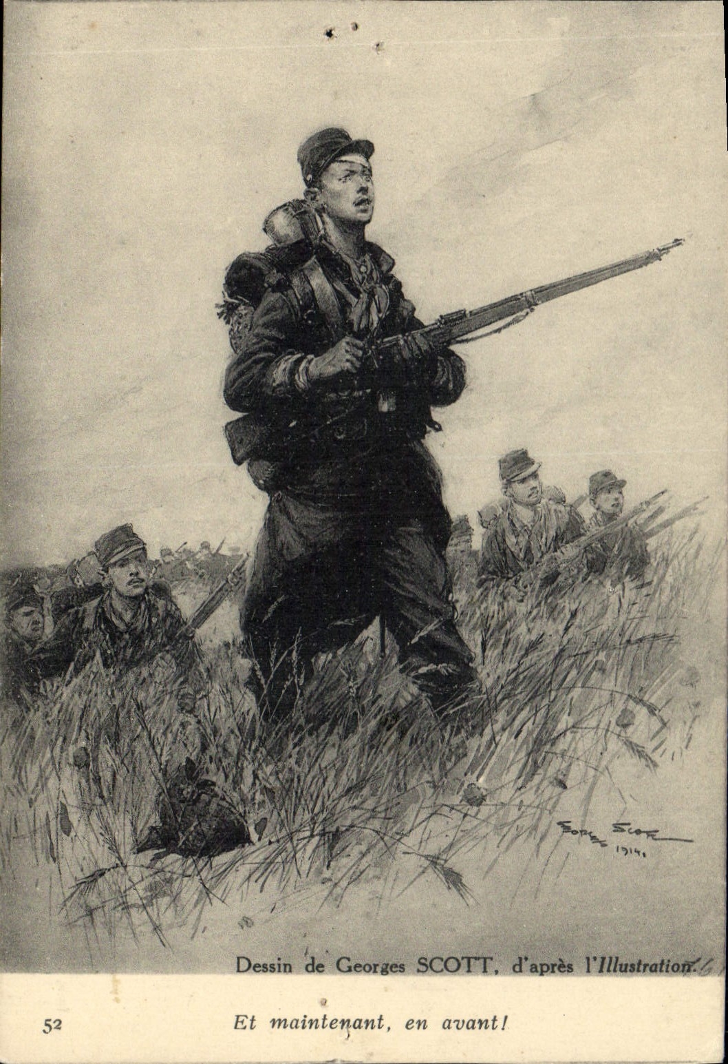 CPA Dessin de Georges Scott d'apres l'Illustration et maintenant en avant 