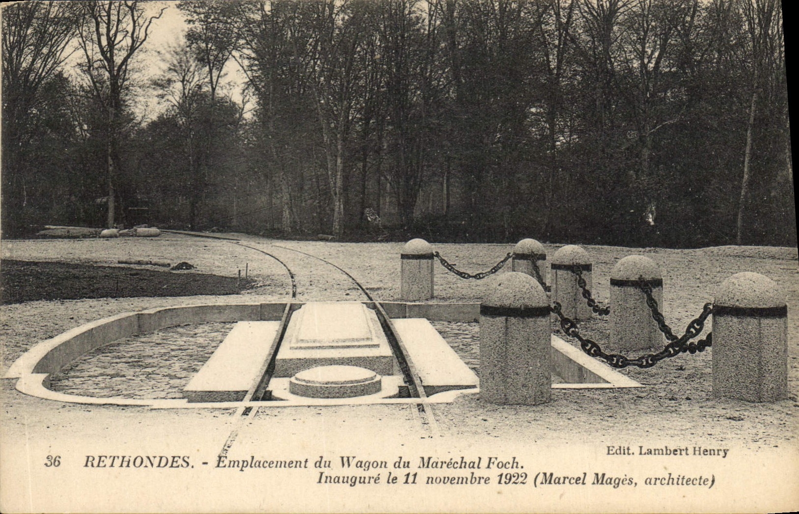 CPA Rethondes Emplacement du Wagon du Marchal Foch Inaugure le 11 novembre 1922 Marcel Mages archite