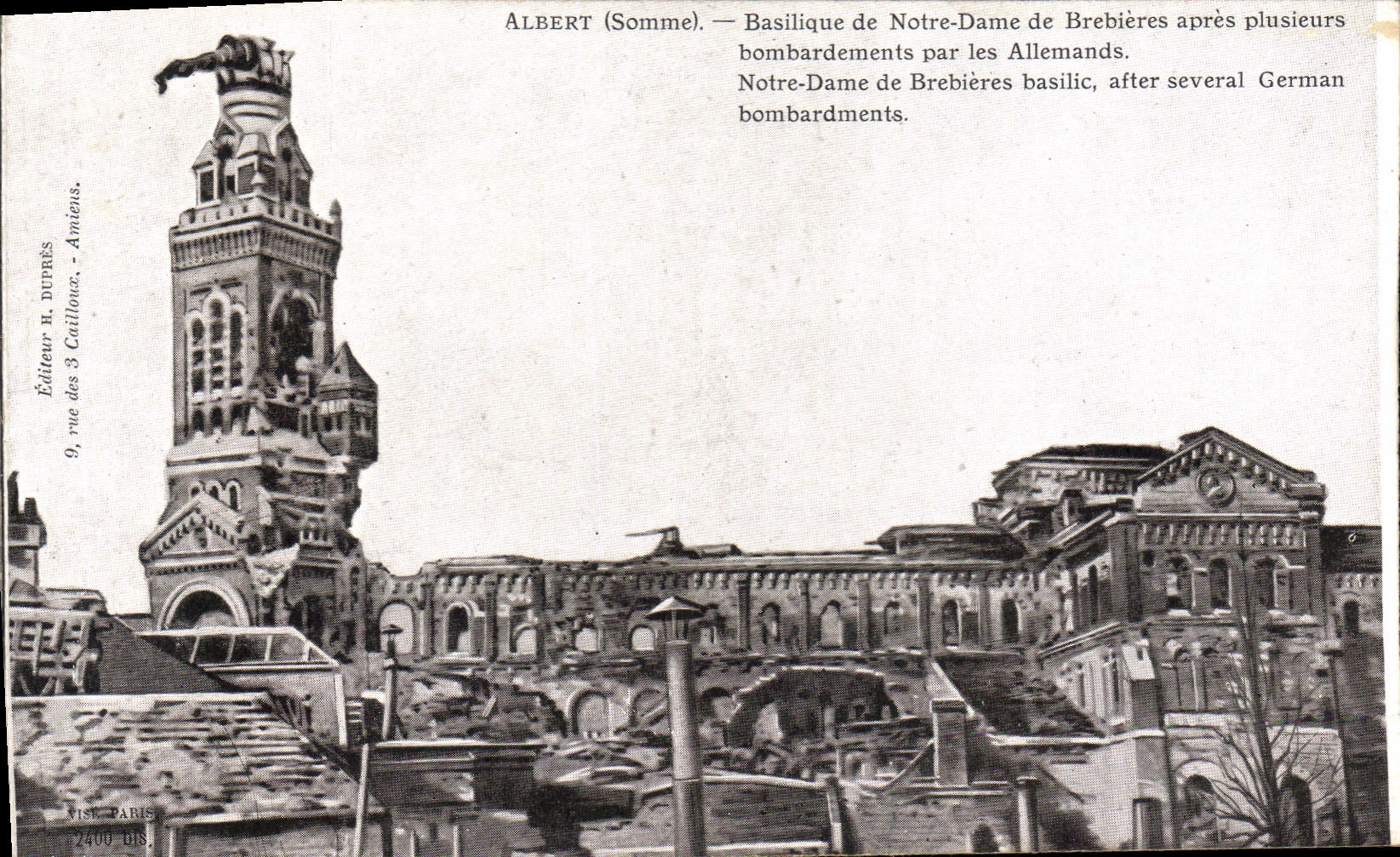CPA Albert Somme Basilique de Notre Dame de Brebieres apres plusieurs bombardements par les Allemand
