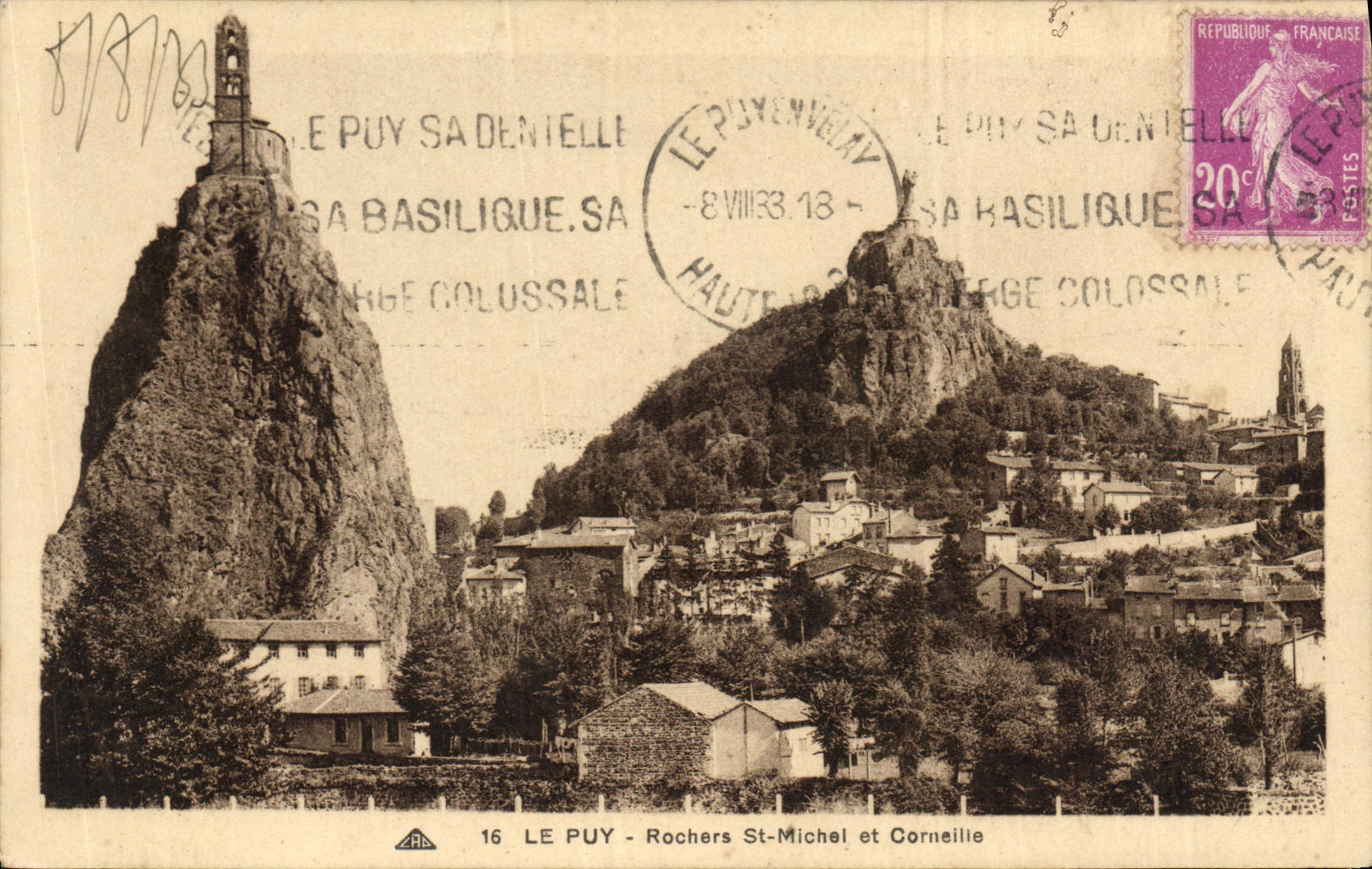CPA Le Puy Rochers St Michel et Corneille