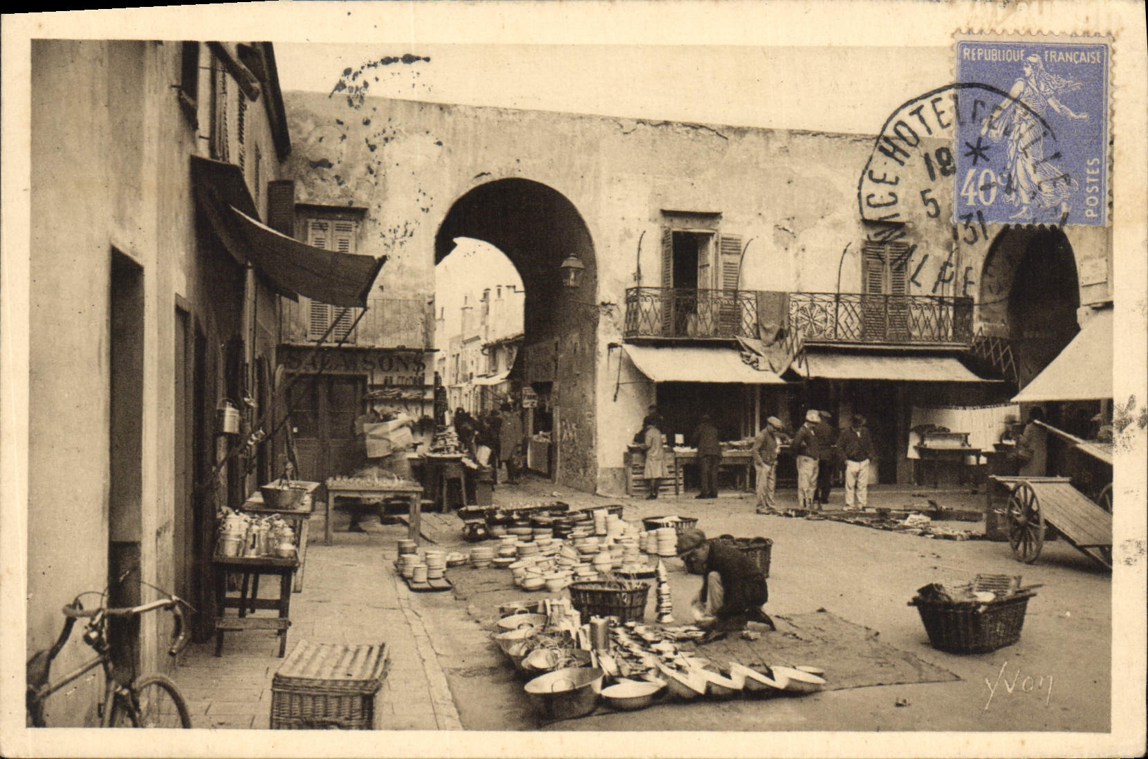 CPA Cote d'Azur Nice Alpes Maritimes un coin du Vieux Marche 
