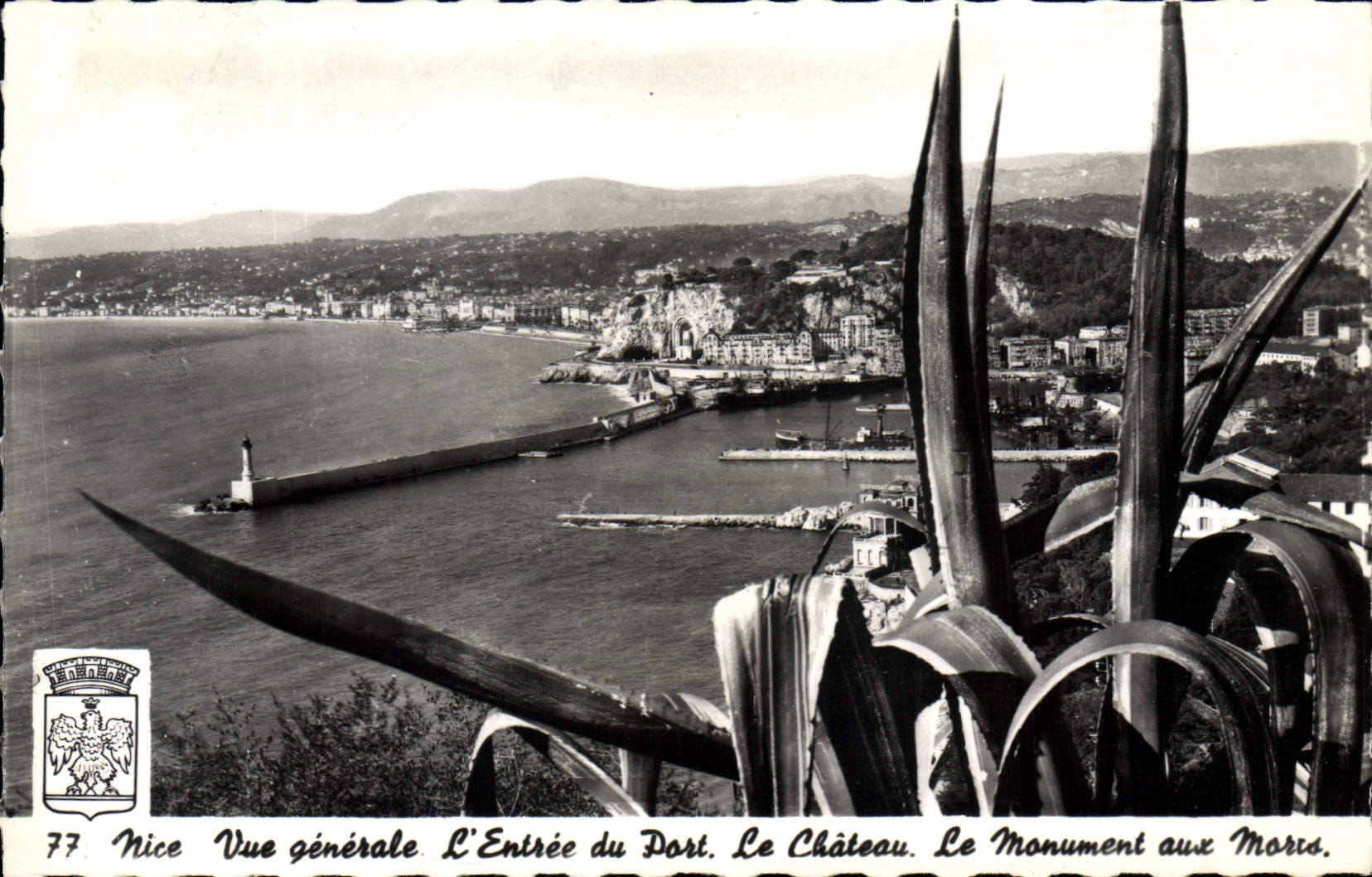 CPA Nice vue generale l'entree du Port le chateau le monument aux Morts 
