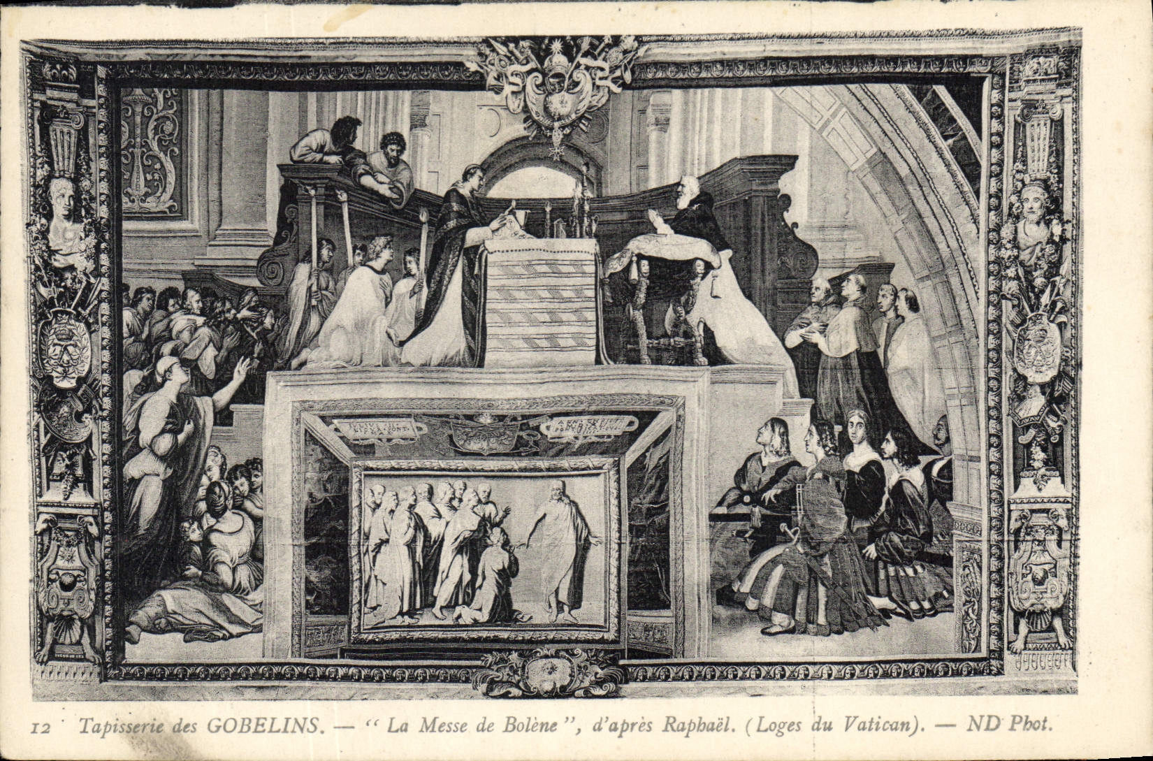 CPA Tapisserie des Gobelins la Messe de Bolene d'apres Raphael Loges du Vaticon