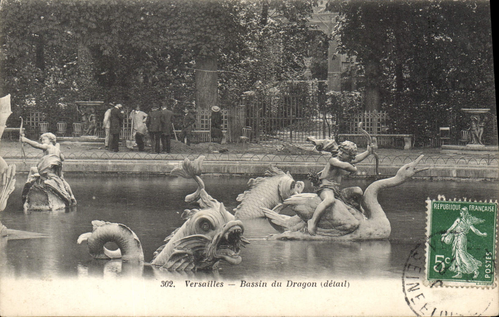 CPA Versailles Bassin du Dragon detail 