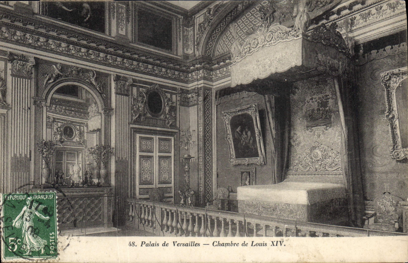 CPA Palais de Versailles Chambre de Louis XIV 