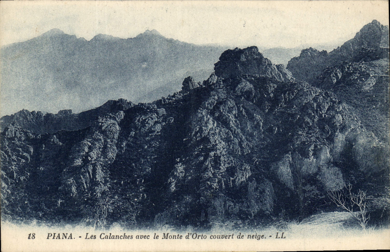 CPA Piana les Calanches avec le Monte d'Orto Couvert de neige 