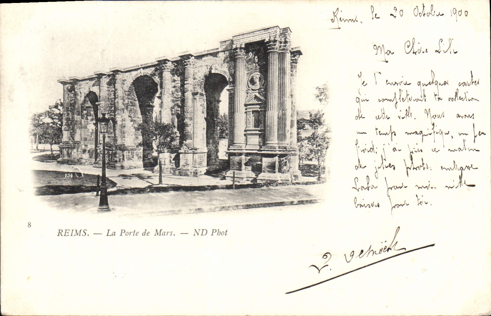 CPA Reims la Porte de Mars 