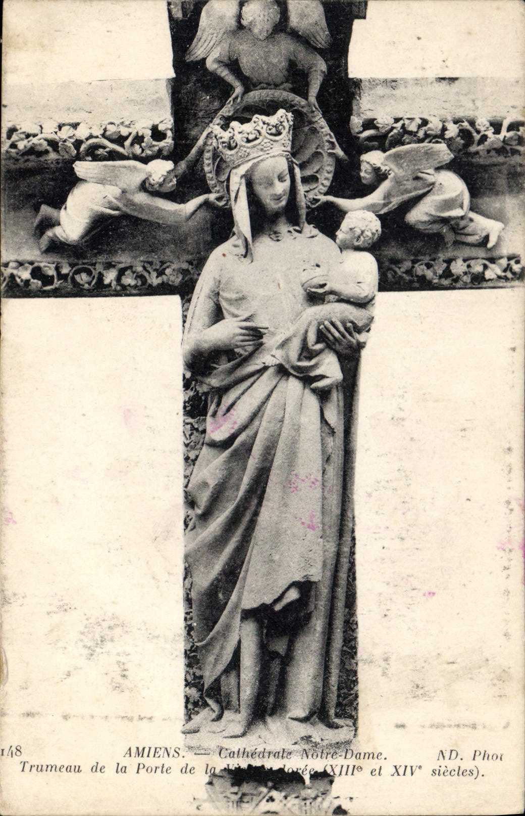 CPA Amiens Cathedrale Notre Dame trumeau de la Porte