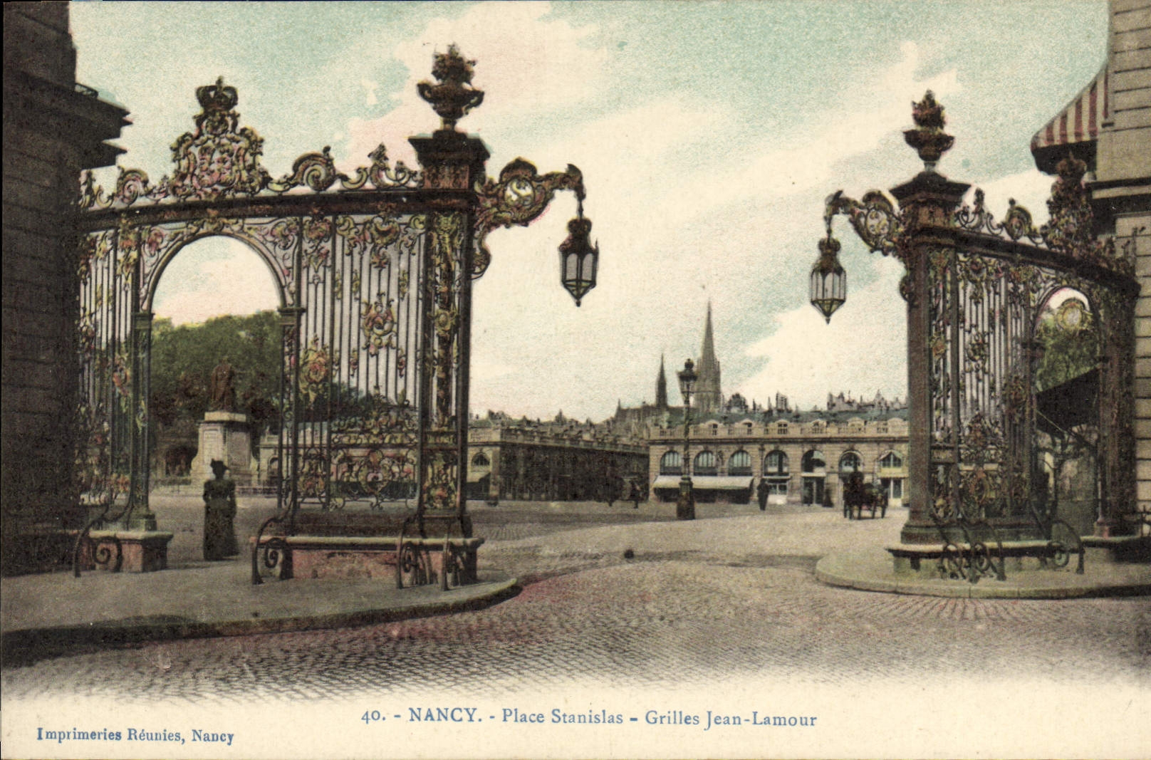 CPA Nancy Place Stanislas grilles Jean Lamour