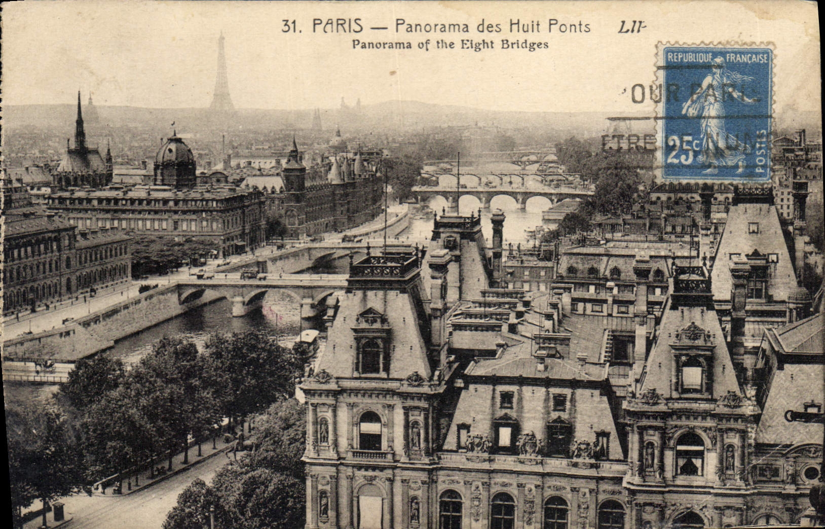CPA Paris Panorama des Huit Ponts 