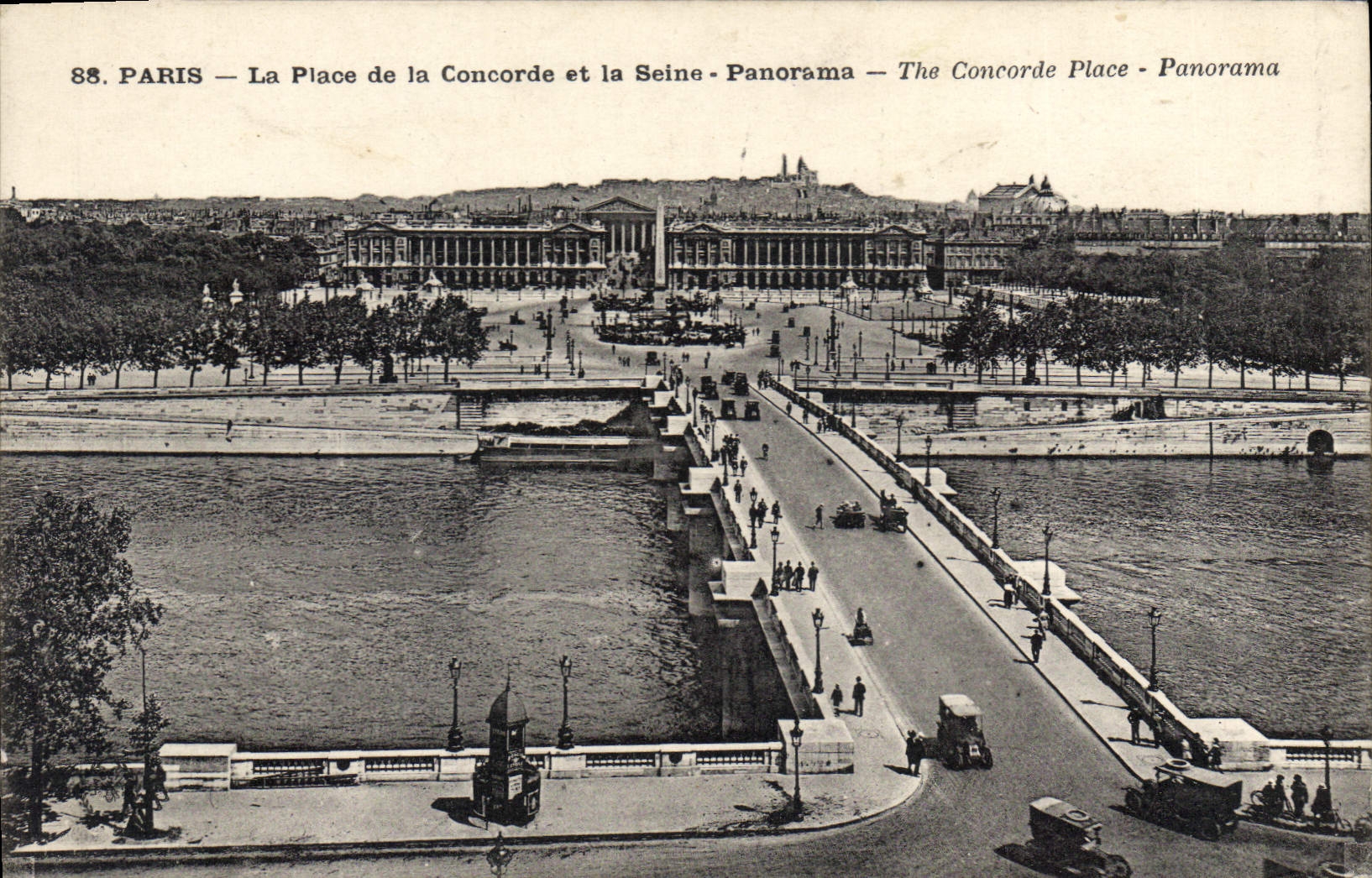 CPA Paris la Place de la Concorde et la Seine Panorama