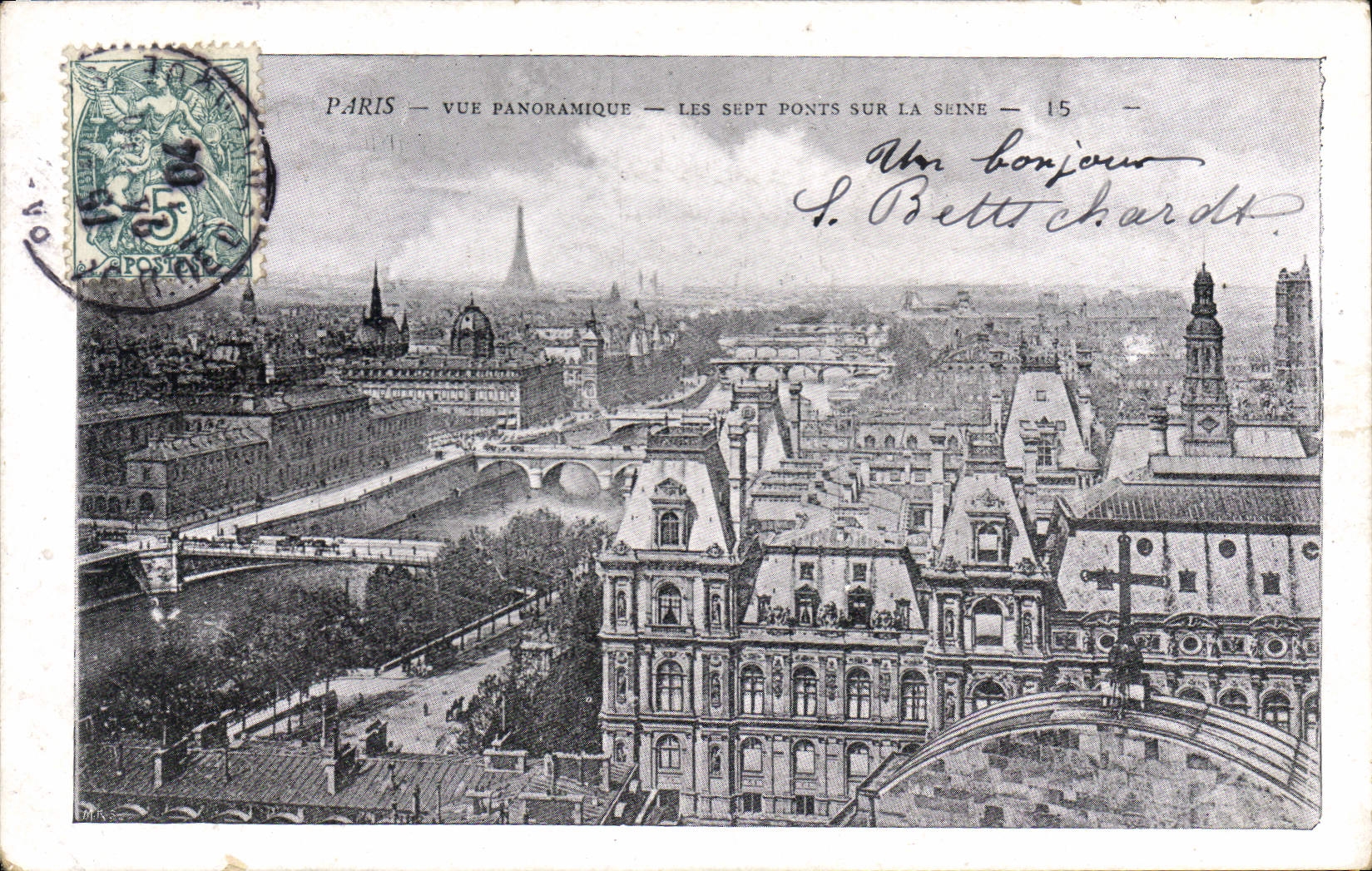 CPA Paris Vue panoramique les sept Ponts sur la Seine
