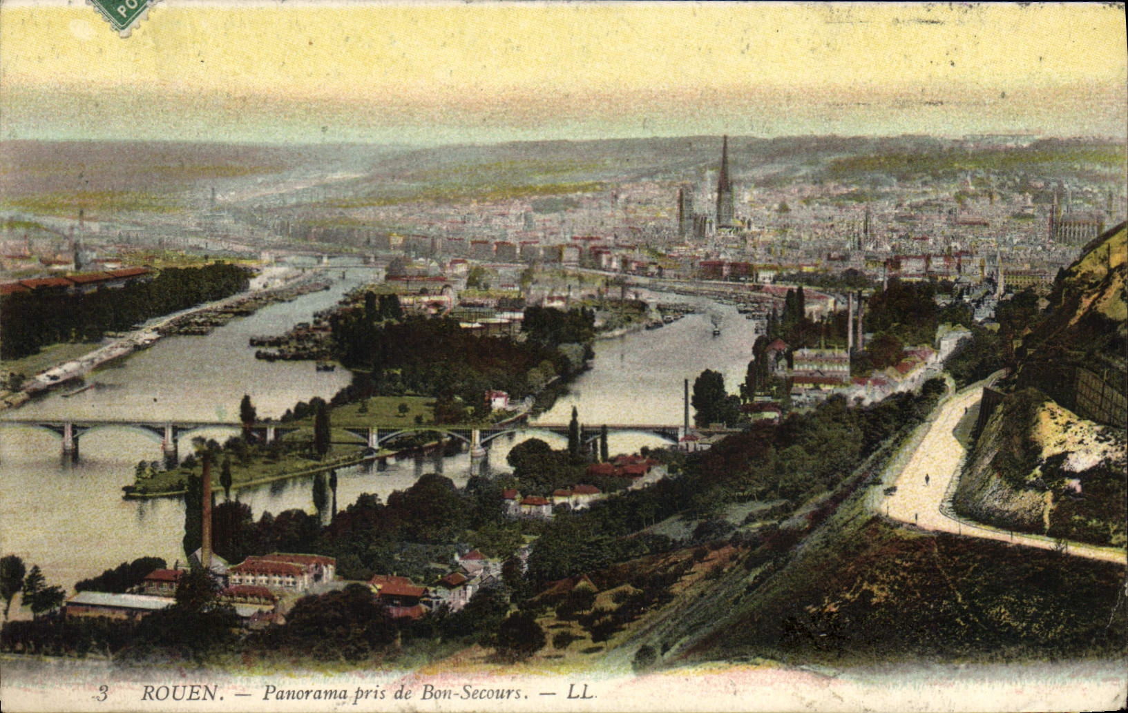 CPA Rouen Panorama prise de Bon Secours 