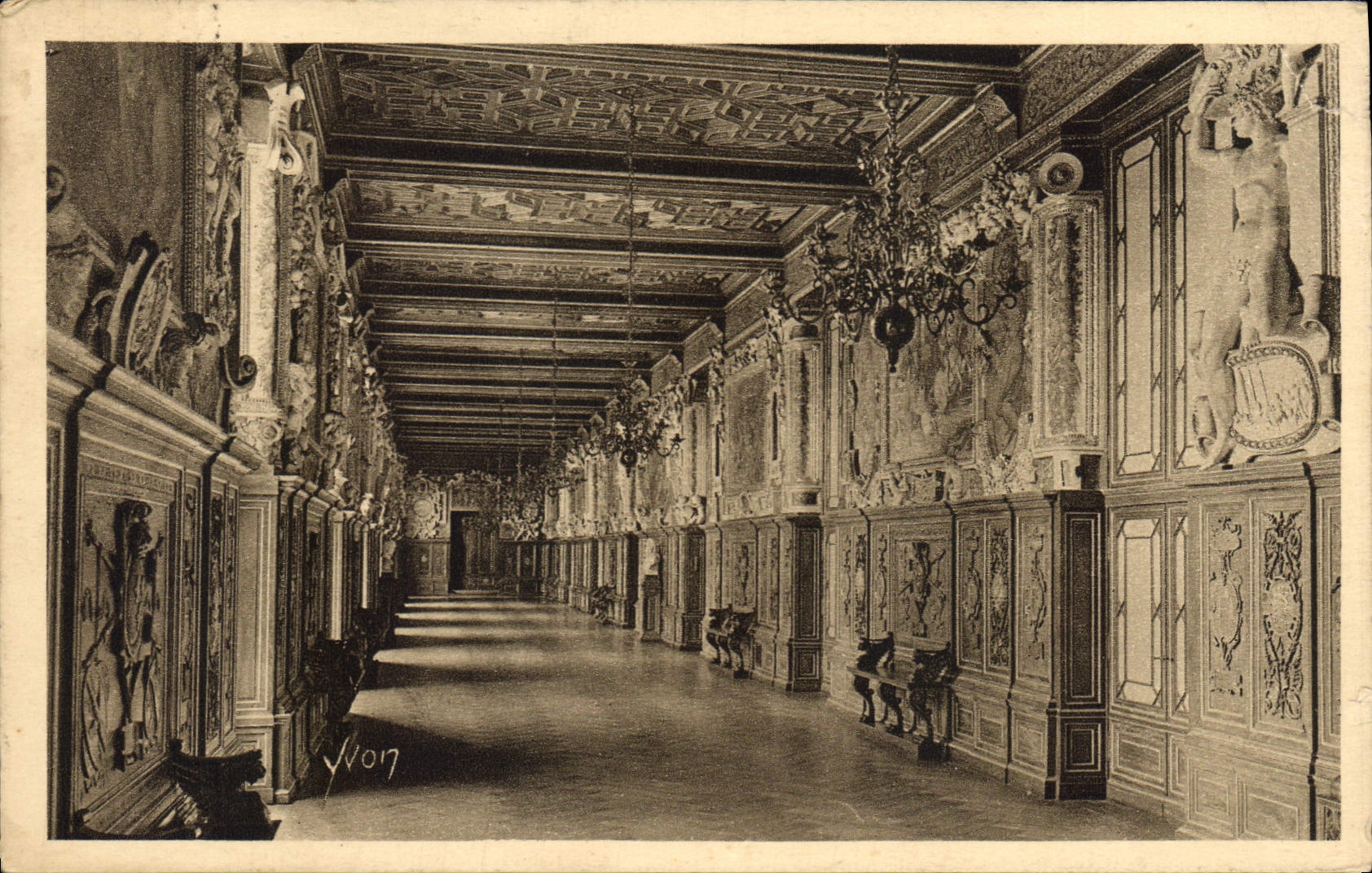 CPA La Douce France Palais de Fontainebleau Galerie Francois I 