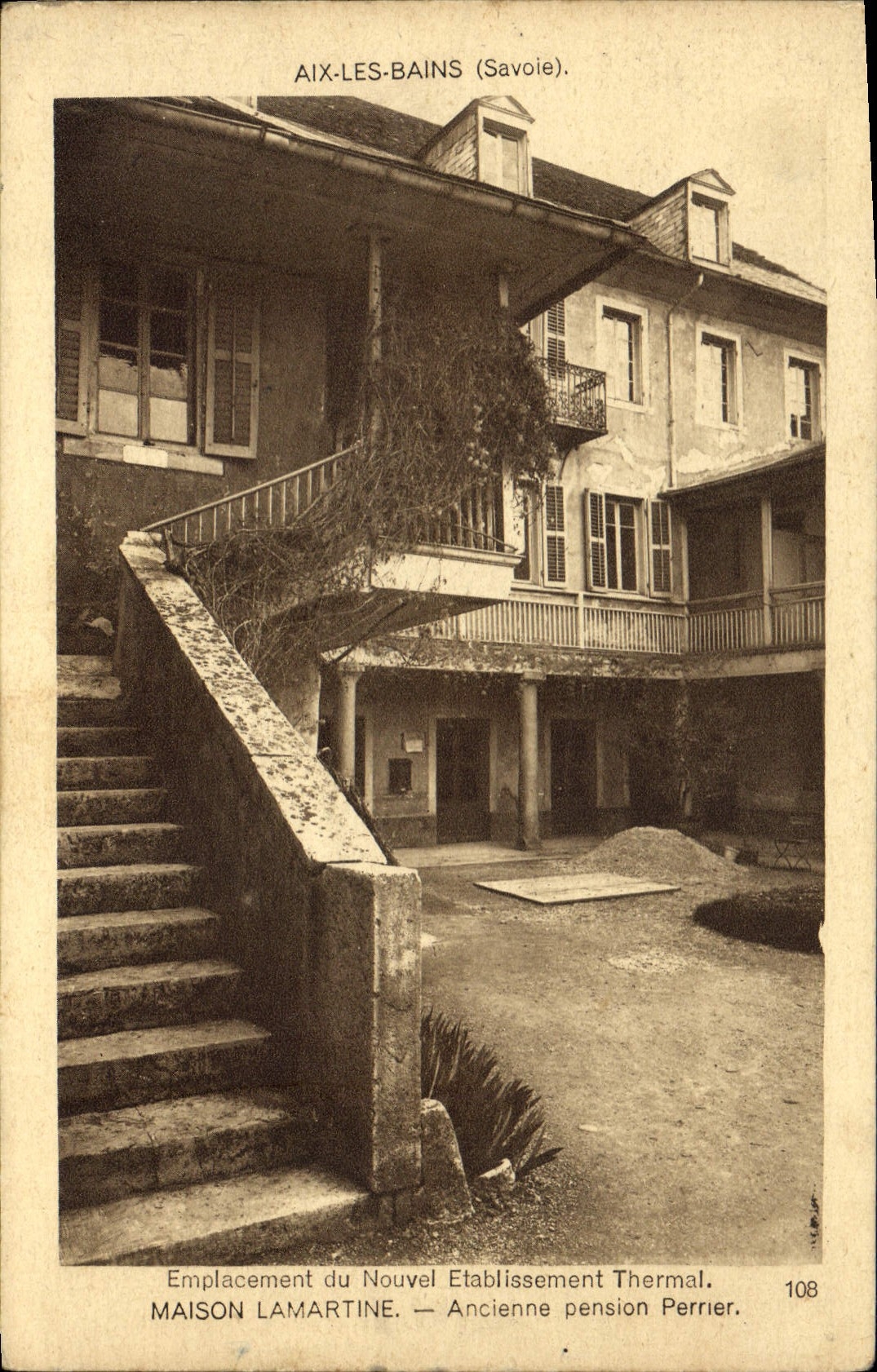 CPA Aix les Bains Savoie Maison Lamartine Ancienne pension Perrier 