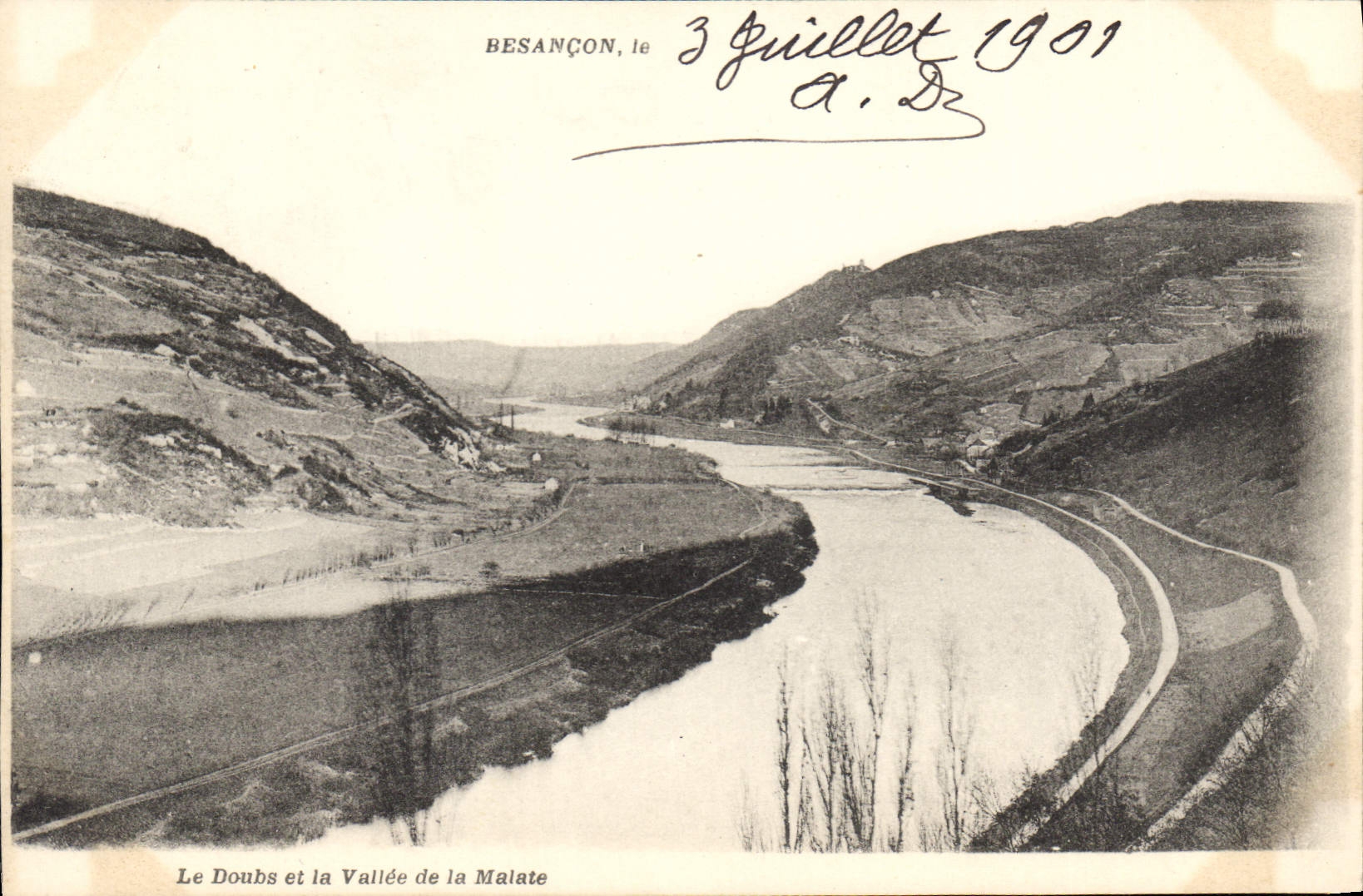 CPA Besancon Le Doubs et la Vallee de la Malate 