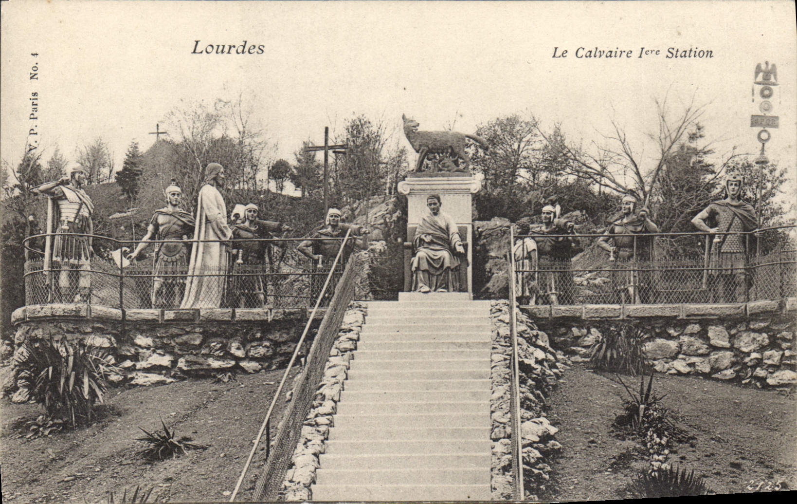 CPA Lourdes Le Calvaire Iere Station 