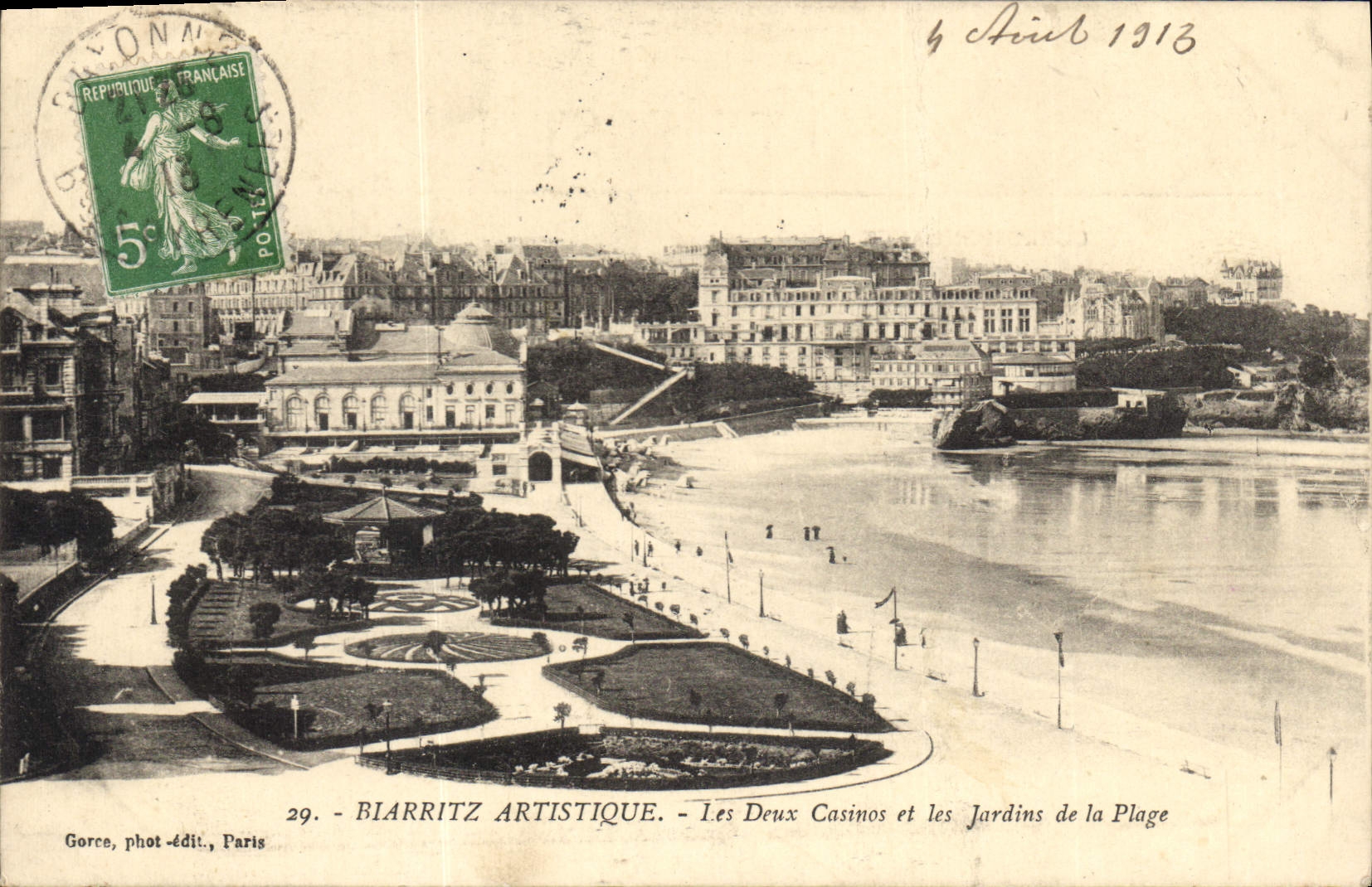 CPA Biarritz Artistique Les Deux Casinos et les Jardins de la Plage 
