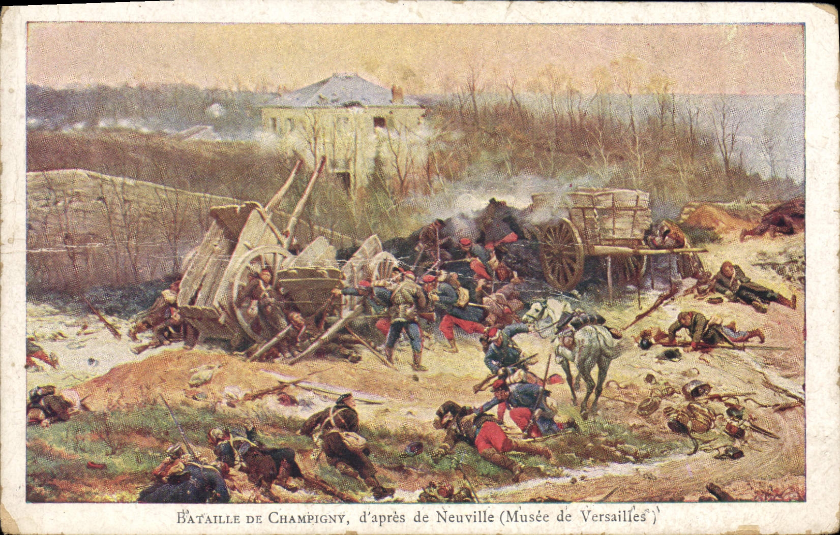 CPA Bataille de Champigny d'arpes de Neuville Musee de Versailles 