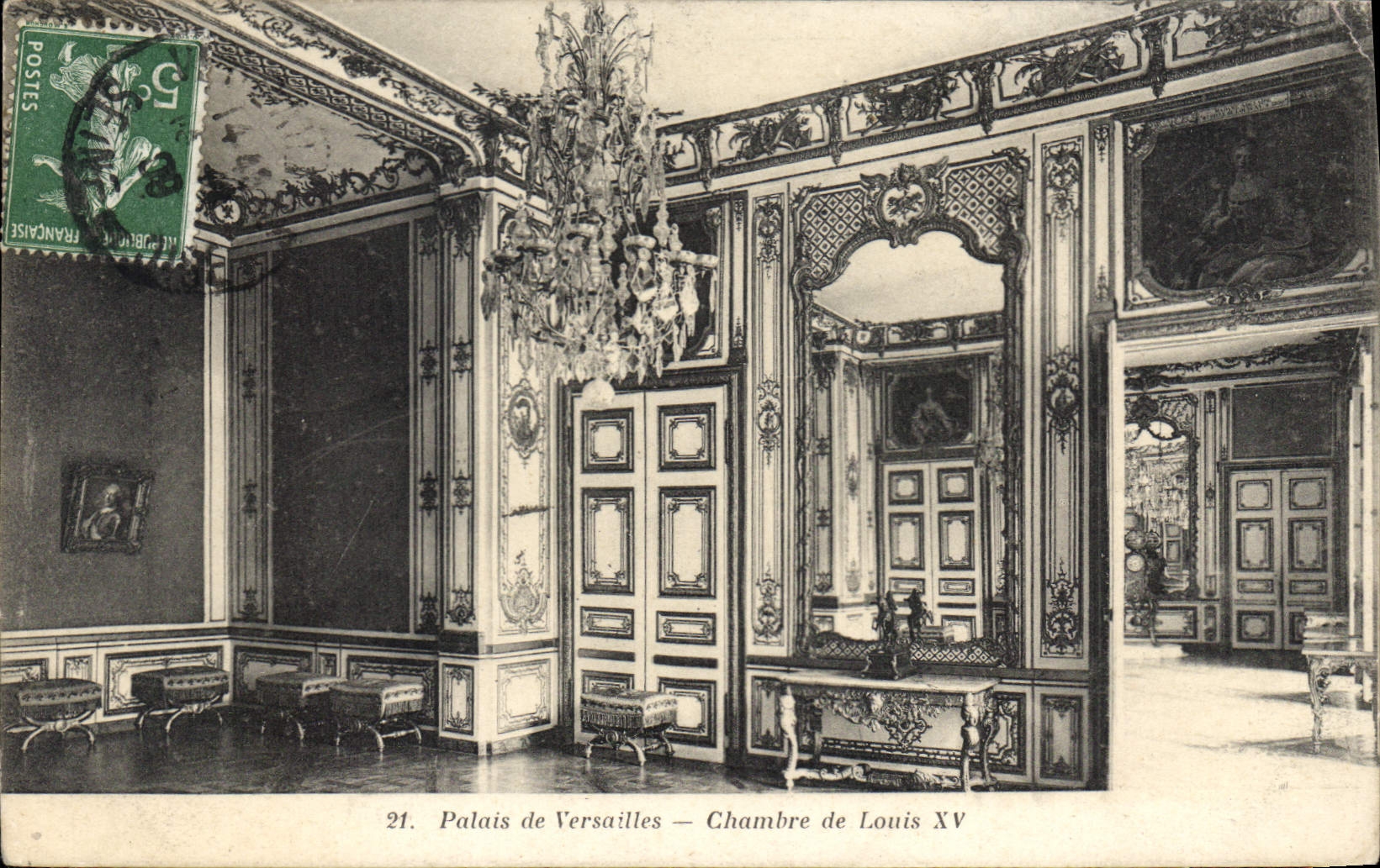 CPA Palais de Versailes Chambre de Louis XV 