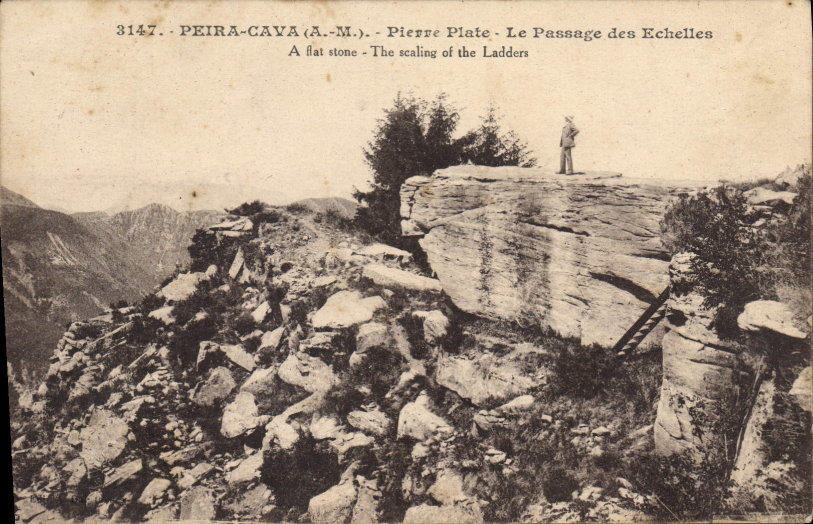 CPA Peira Cava A M Pierre Plate Le Passage des Echelles  