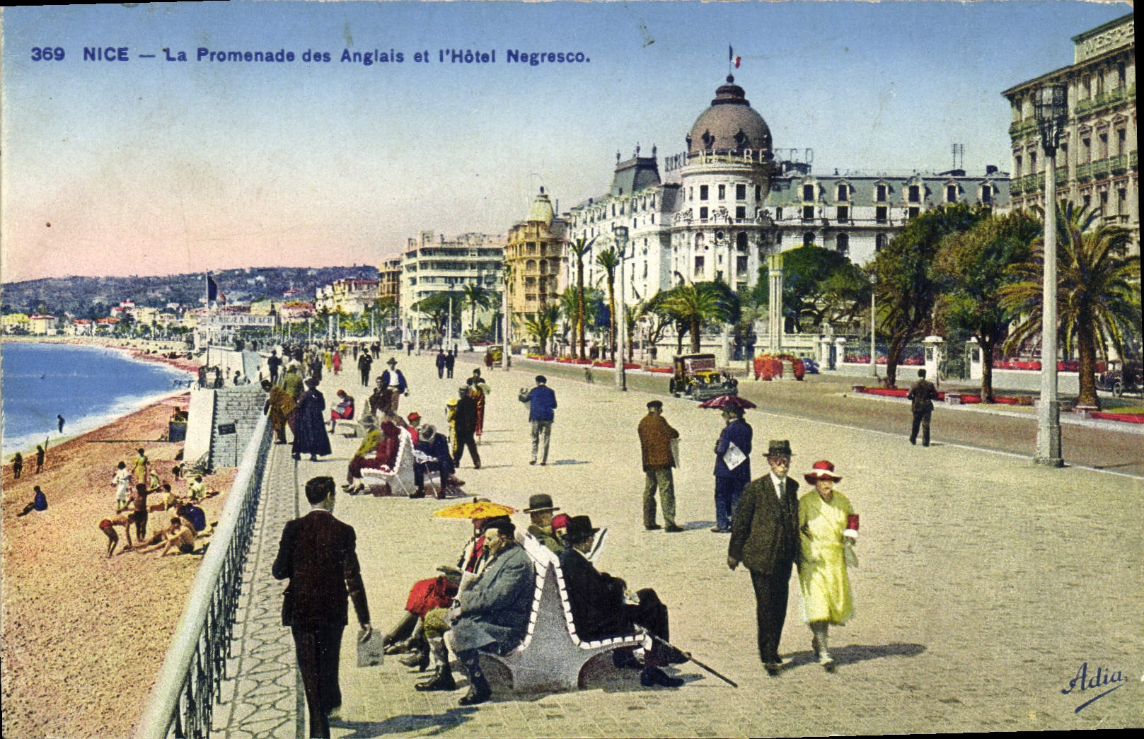 CPA Nice La Promenade des Anglais et l'Hotel Negresco