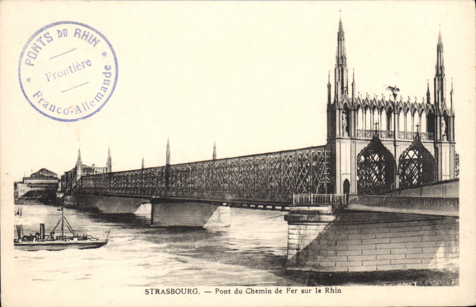 CPA Strasbourg Pont du Chemin de Fer sur la Rhin