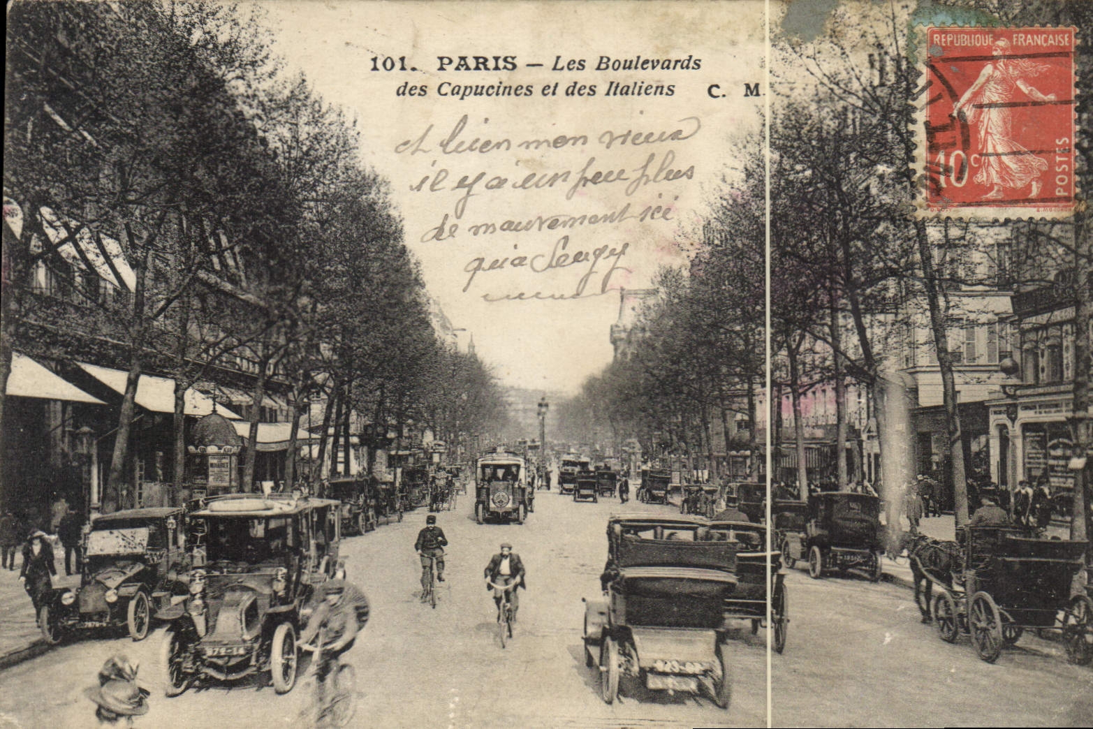 CPA Paris Les Boulevards des Capucines et les Italiens 