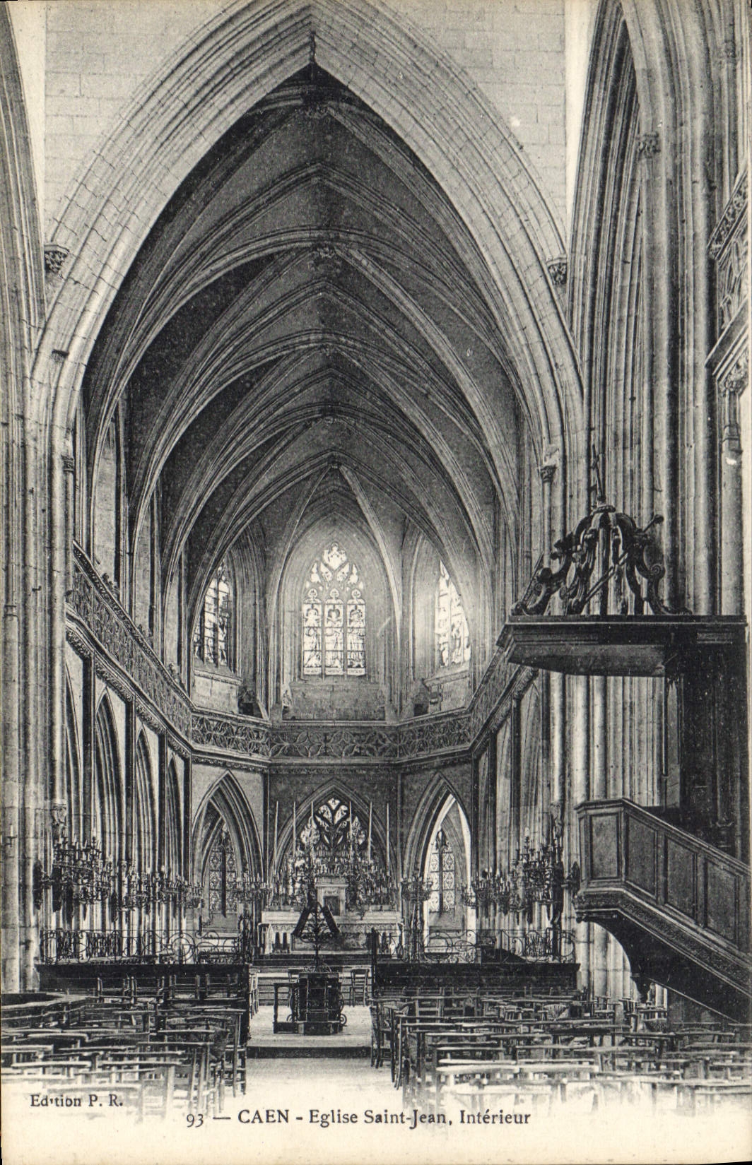 CPA Caen Eglise Saint Jean Interieur 