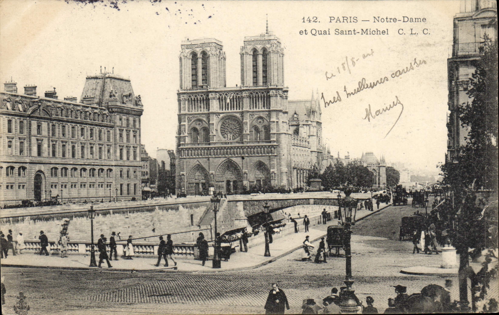 CPA Paris Notre Dame et Quai Saint Michel