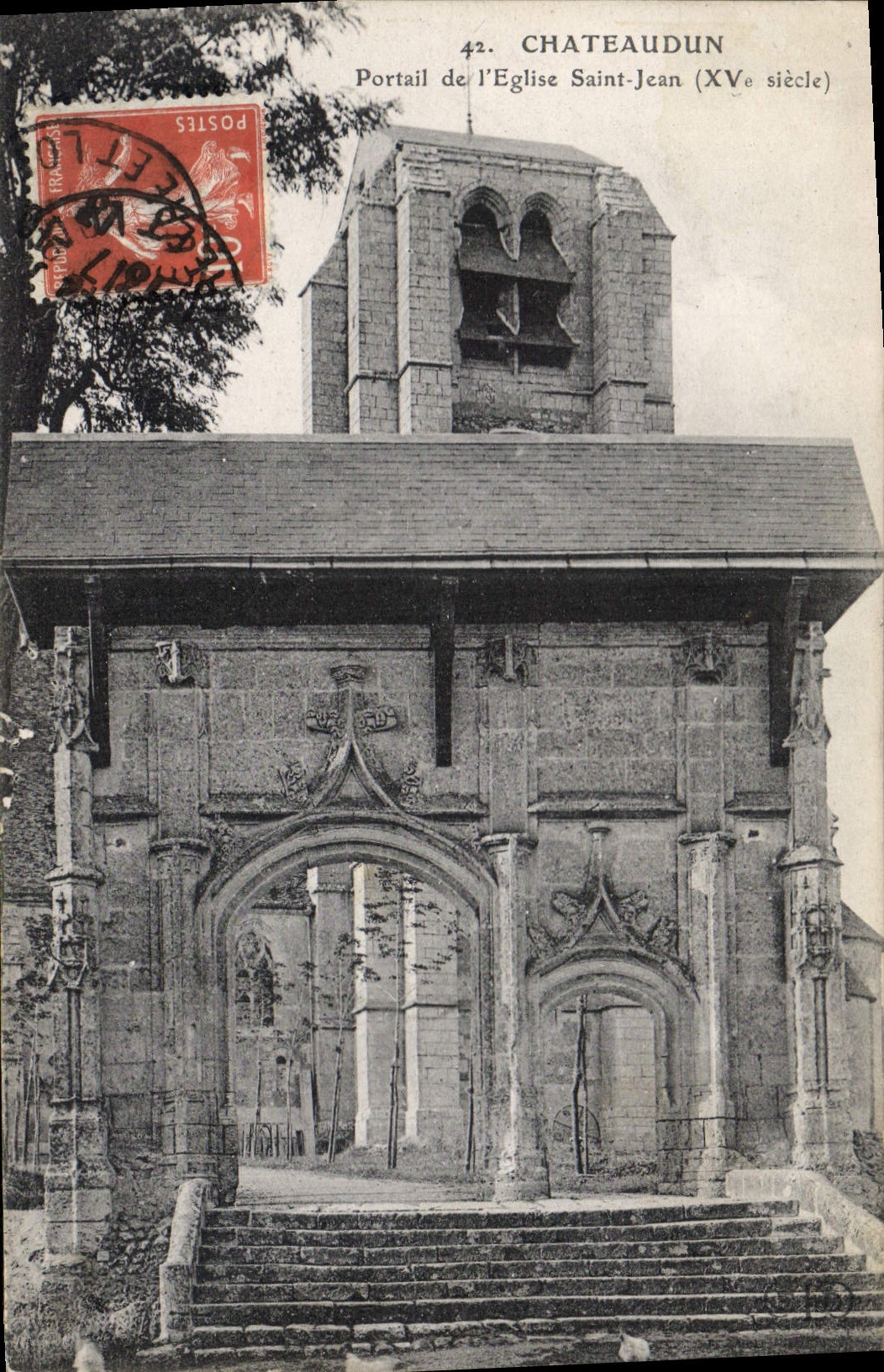 CPA Chateaudun Portail de l'Eglise Saint Jean