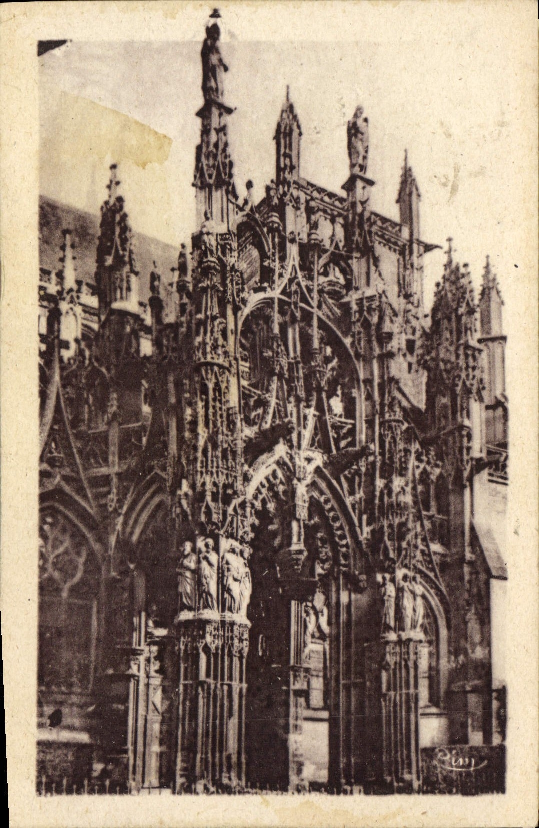 CPA Louviers Eure Eglise Notre Dame Portail Sud et Tour centrale 