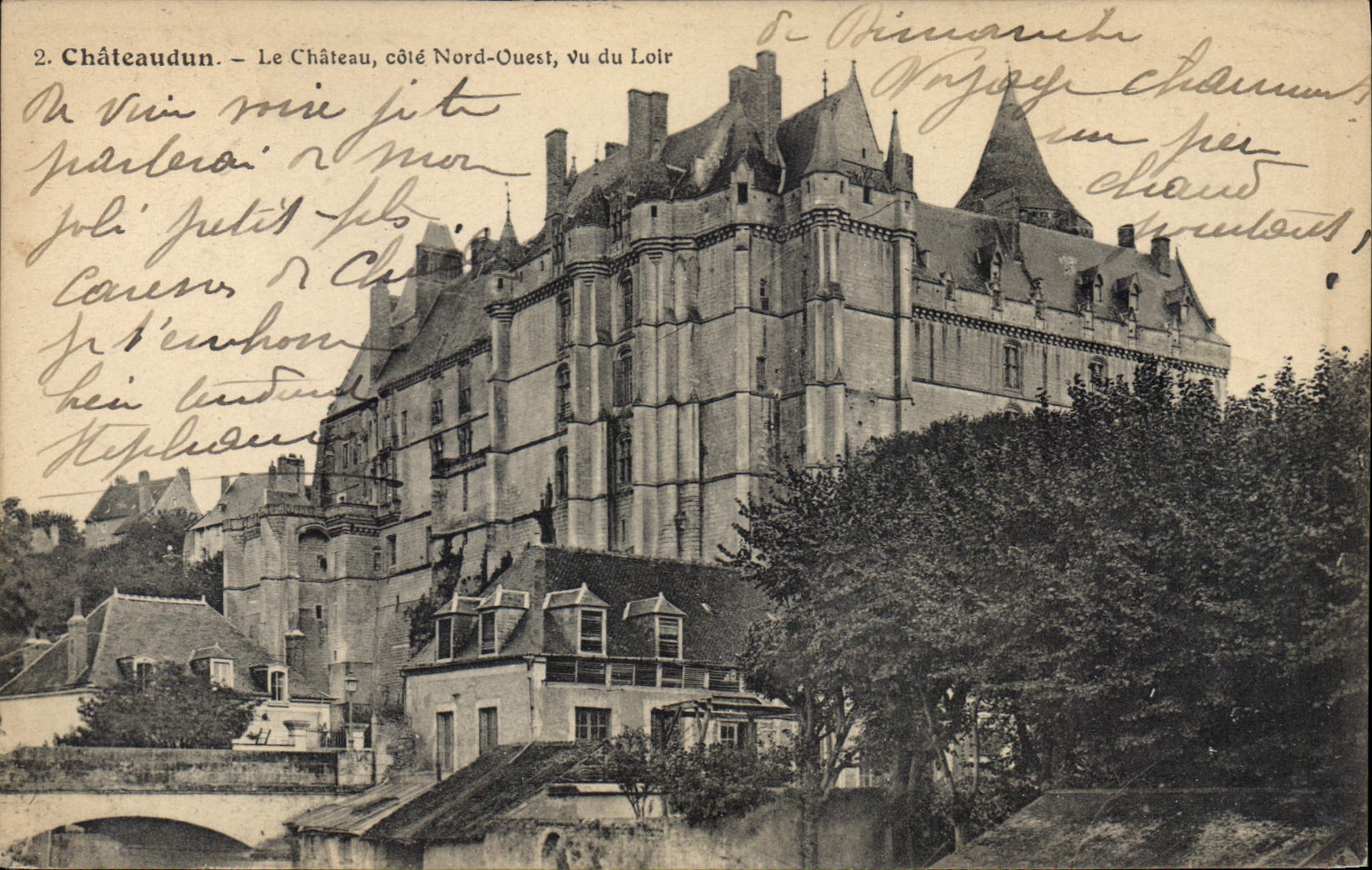 CPA Chateaudun Le Chateau vote Nord Ouest vu du Loir