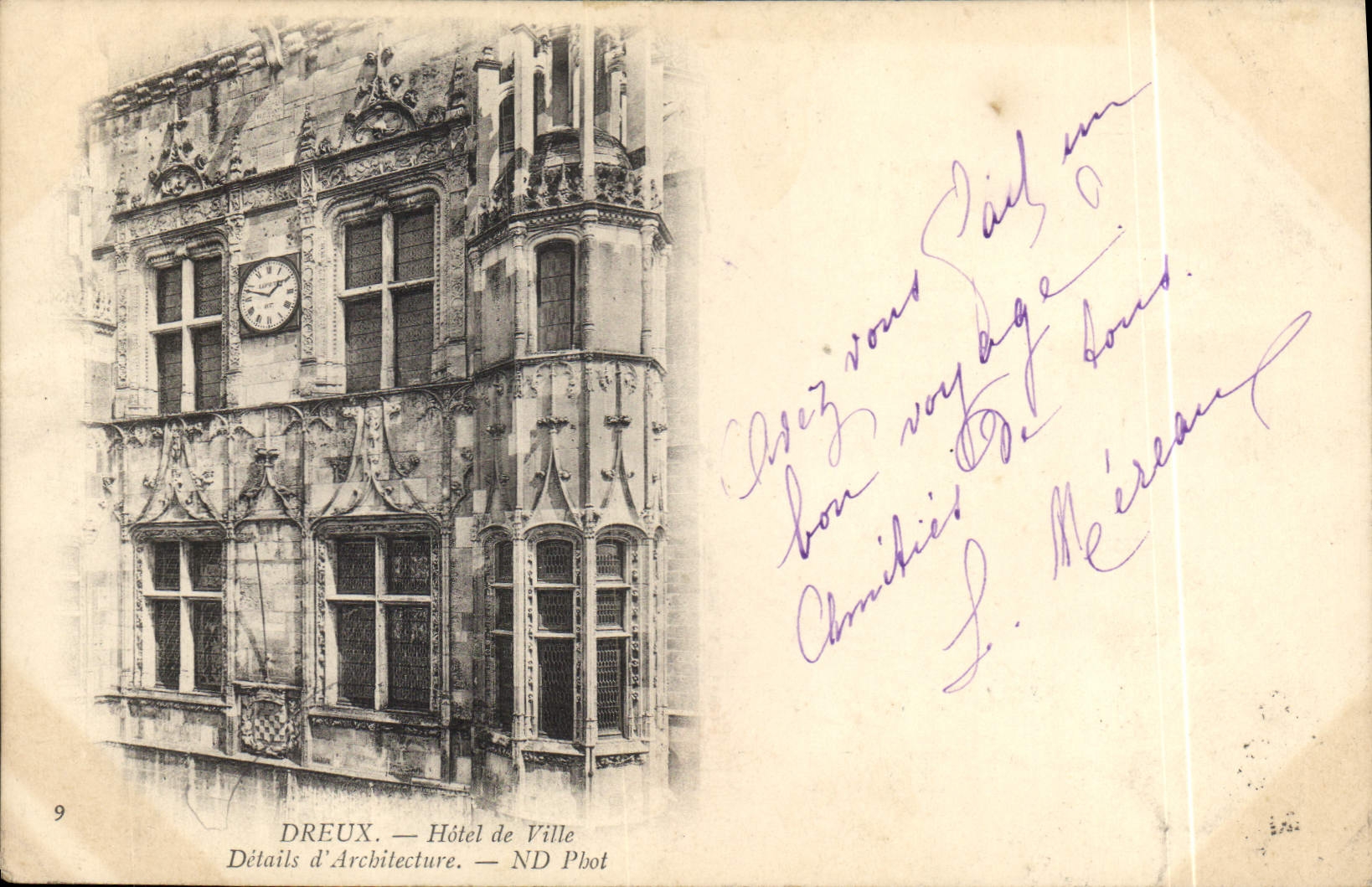 CPA Dreux Hotel de Ville Details d'Architecture