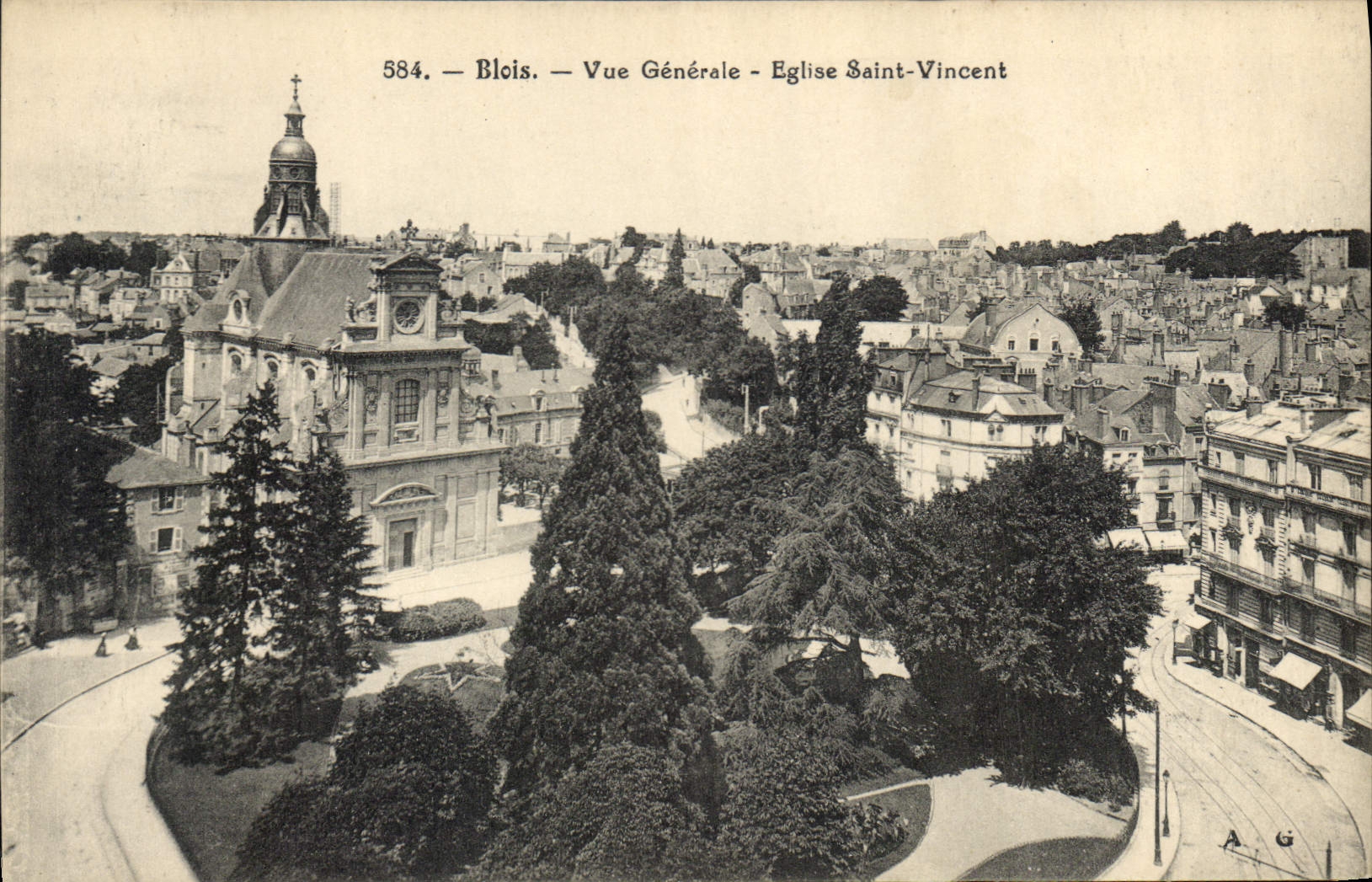 CPA Blois Vue Generale Eglise Saint Vincent 