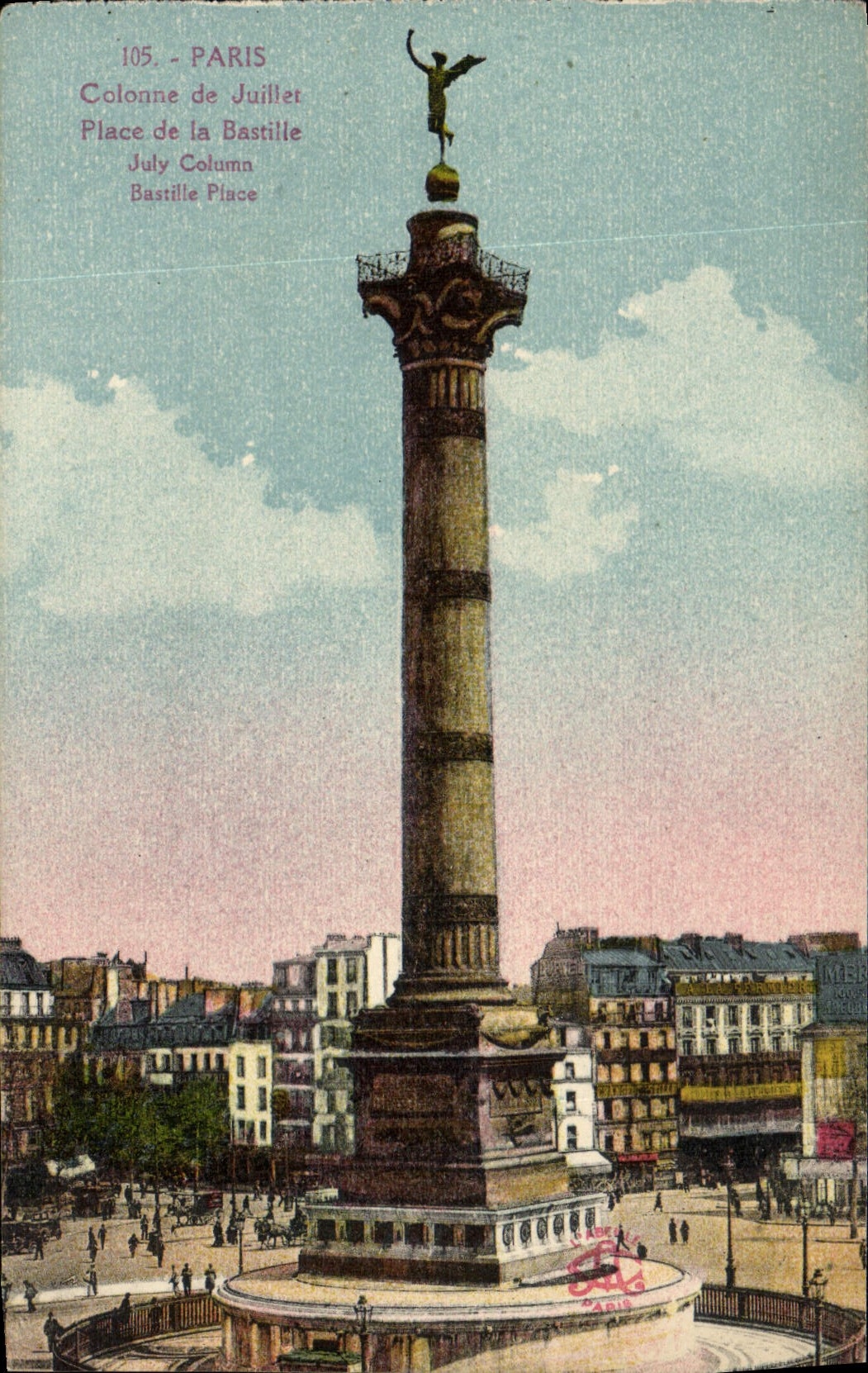 CPA Paris Colonne de Juillet place de la Bastile 