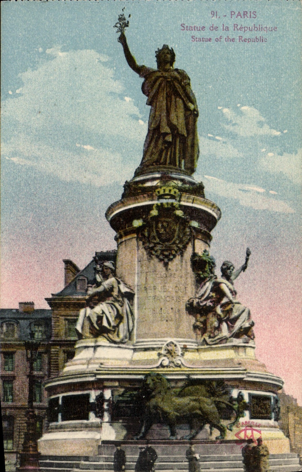 CPA Paris Statue de la Republique 