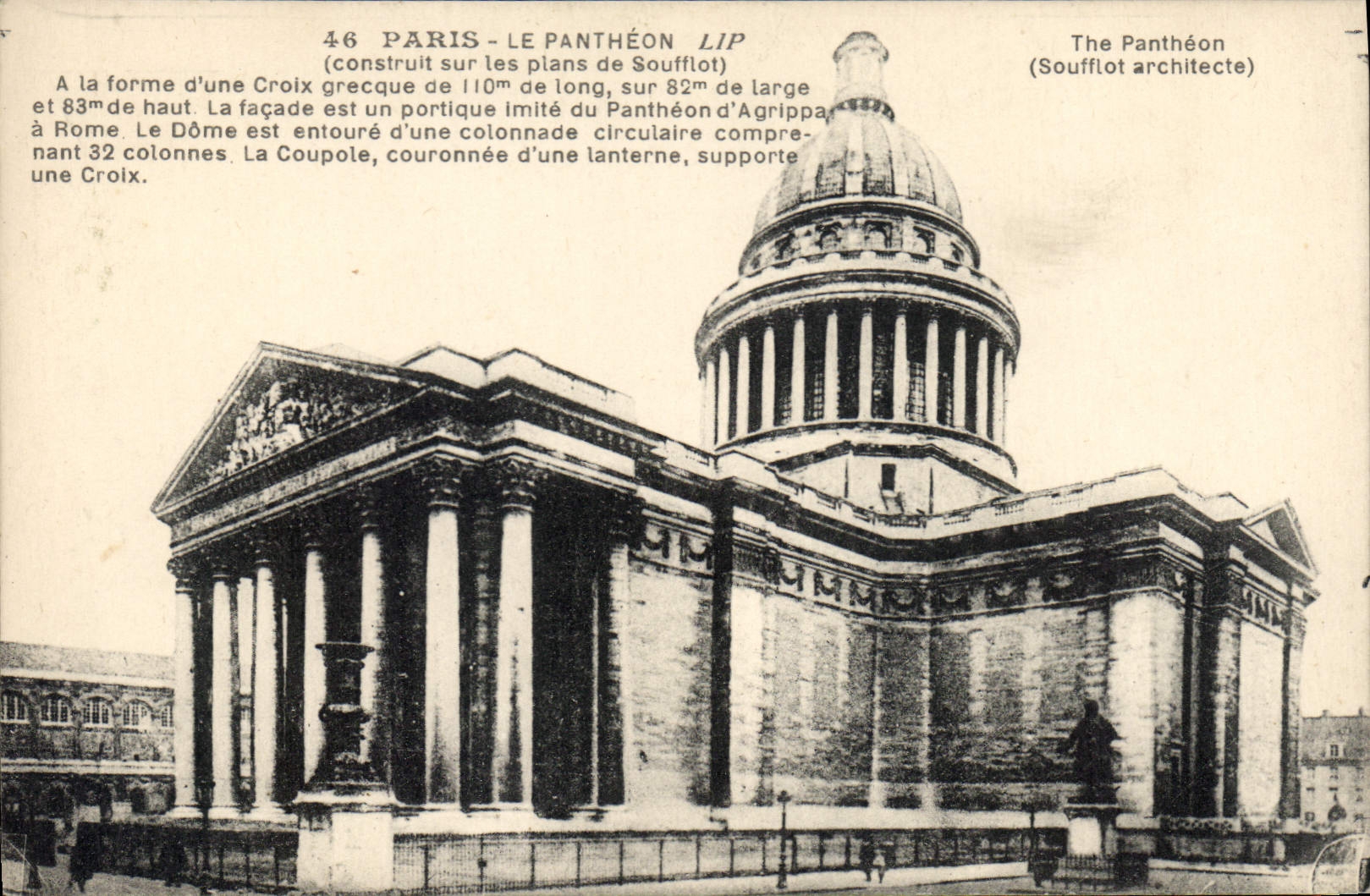 CPA Paris le Pantheon construit sur les plans de Soufflot