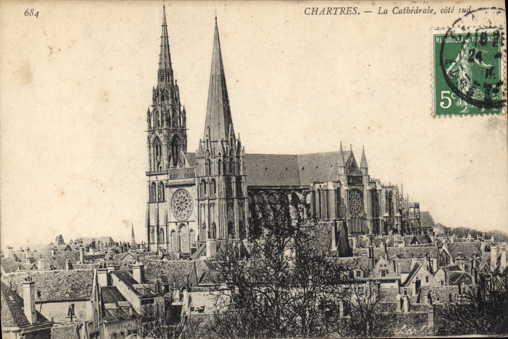 CPA Chartres la Cathedrale Cote Sud 