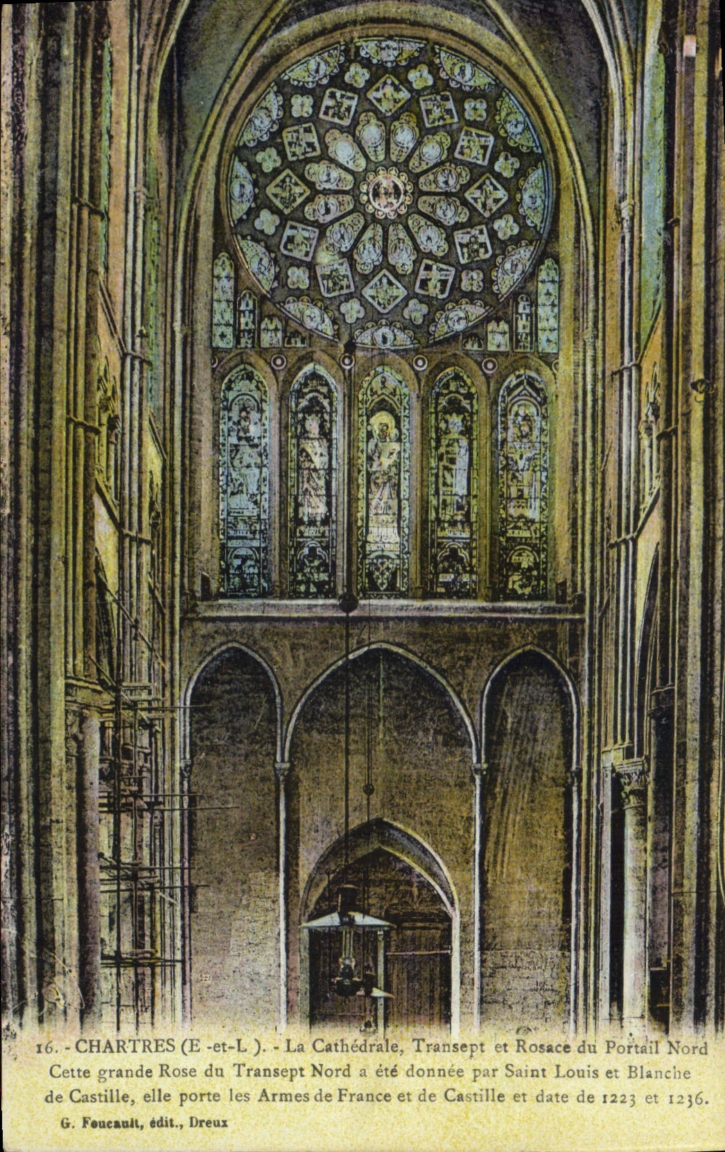 CPA Chartres E et L la Cathedrale Transept et Rosace du Portail Nord 