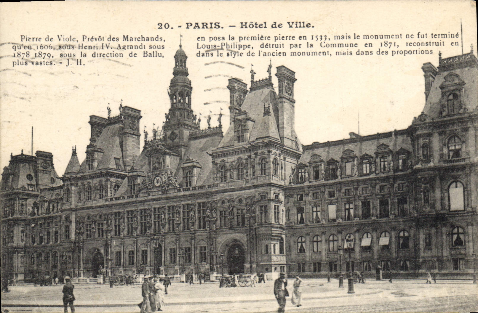 CPA Paris hotel de Ville Pierre de Viole Prevot des Marchands en posa la premiere pierre en 1533 mai