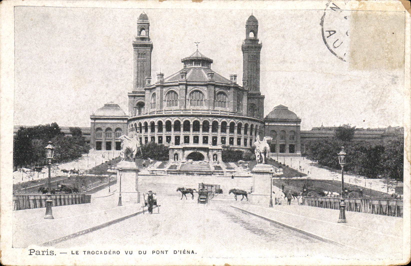 CPA Paris le Trocadero vu du Pont d'Iena 